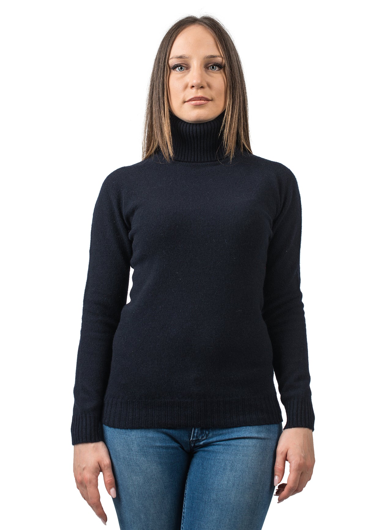 Blue Women's Recycled Cashmere Blend Turtleneck