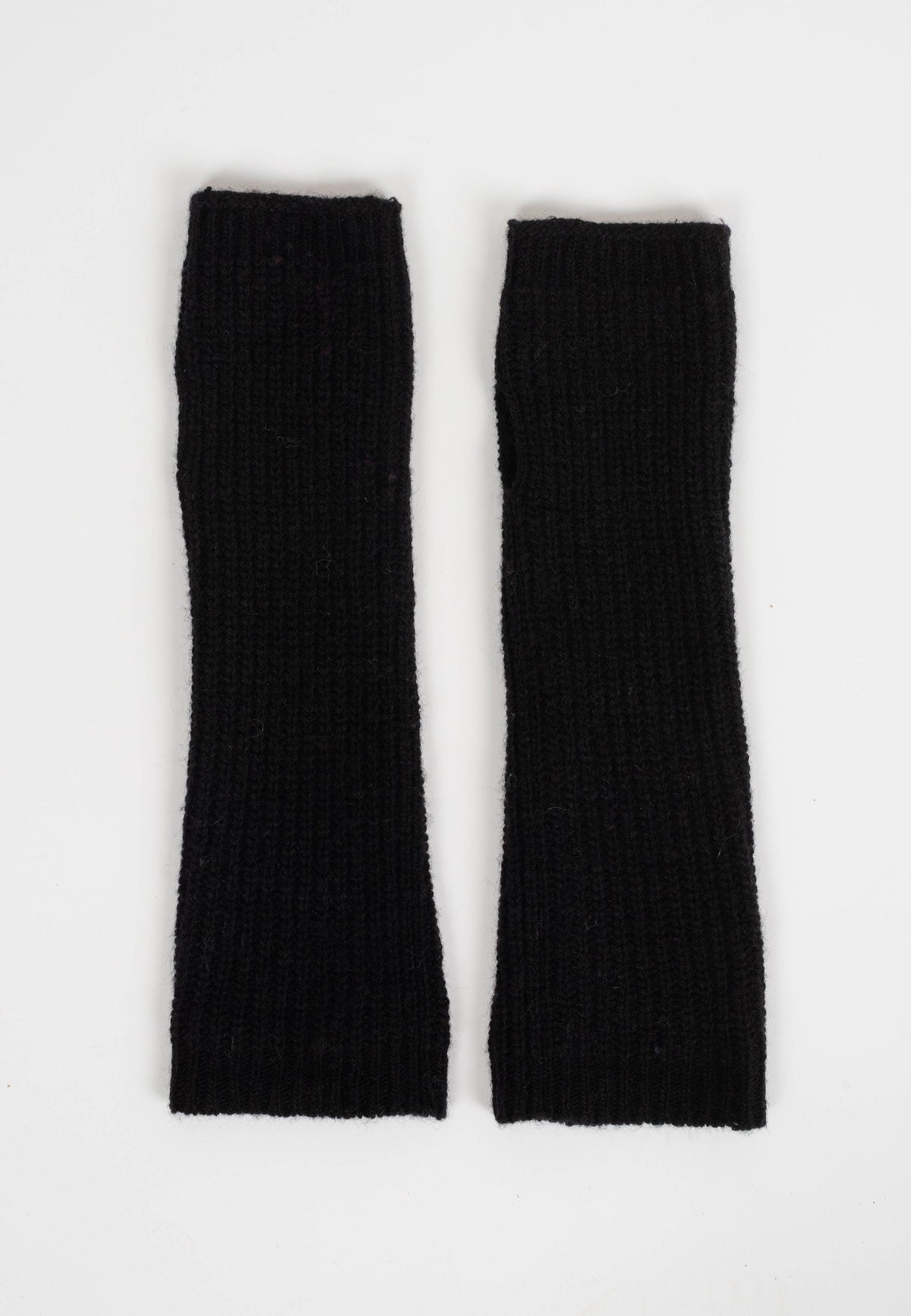 Women's Cashmere Blend Arm Warmers, black | Dalle Piane Cashmere