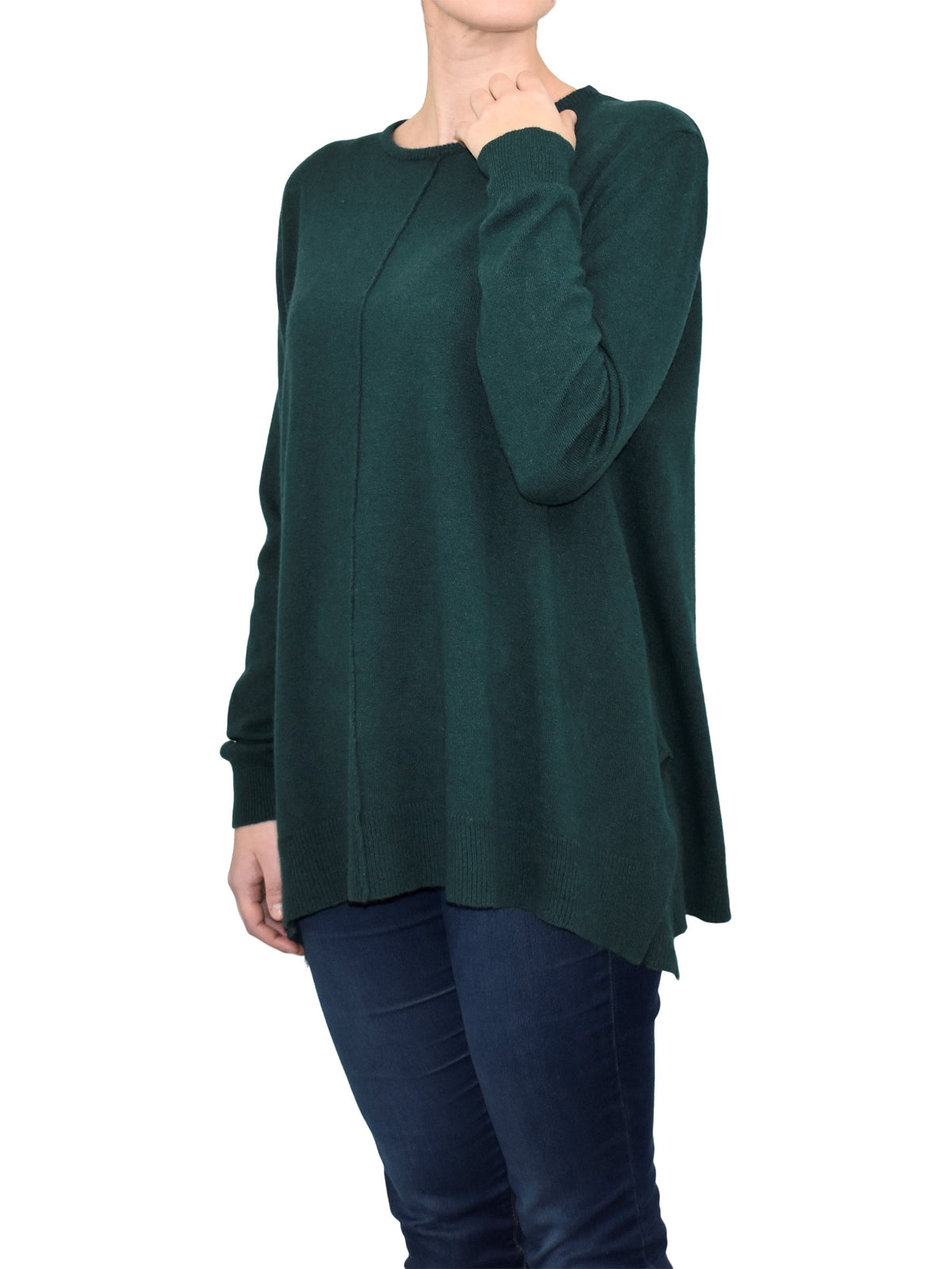 Beige Women's A-Line Cashmere Blend Oversized Sweater, view 5