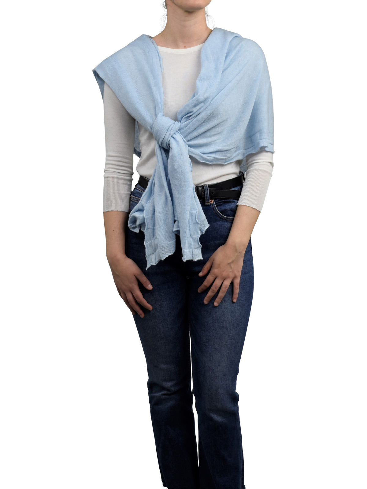 Sky Women's Cotton and Cashmere Wrap, view 3