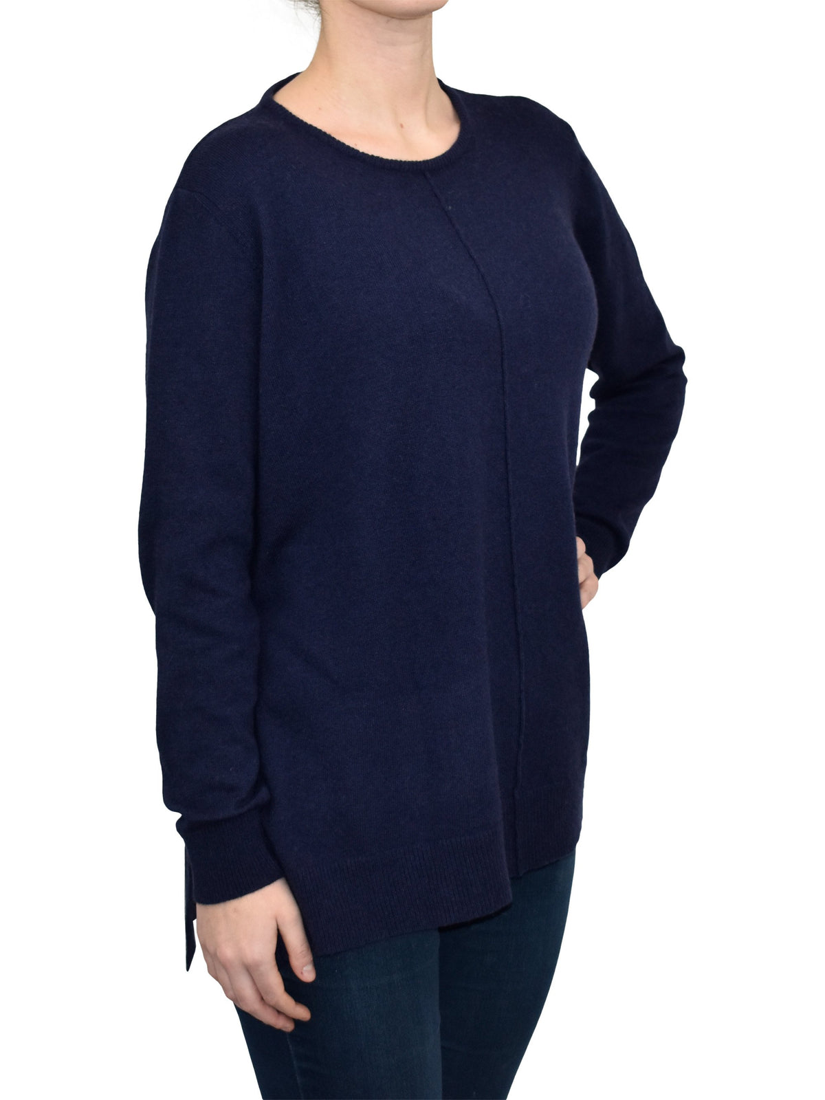 Blue Women's A-Line Cashmere Blend Oversized Sweater, view 2
