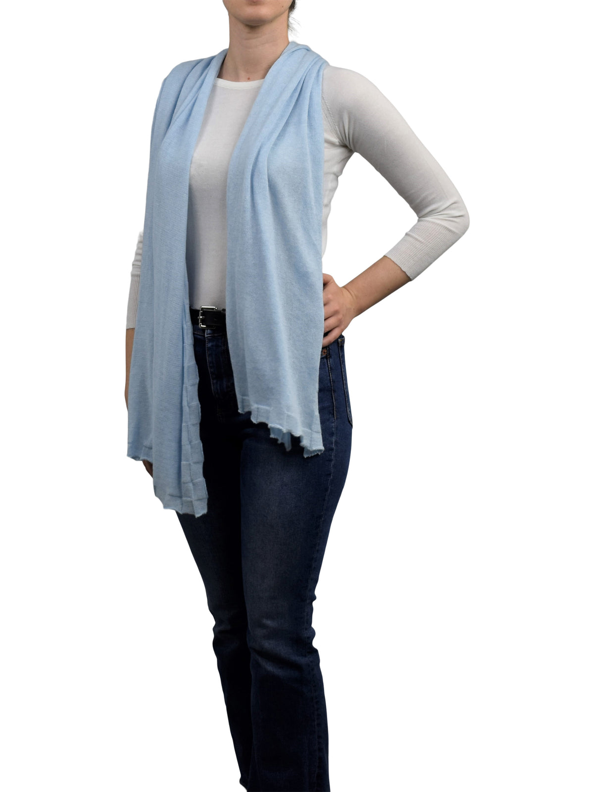 Sky Women's Cotton and Cashmere Wrap, view 4