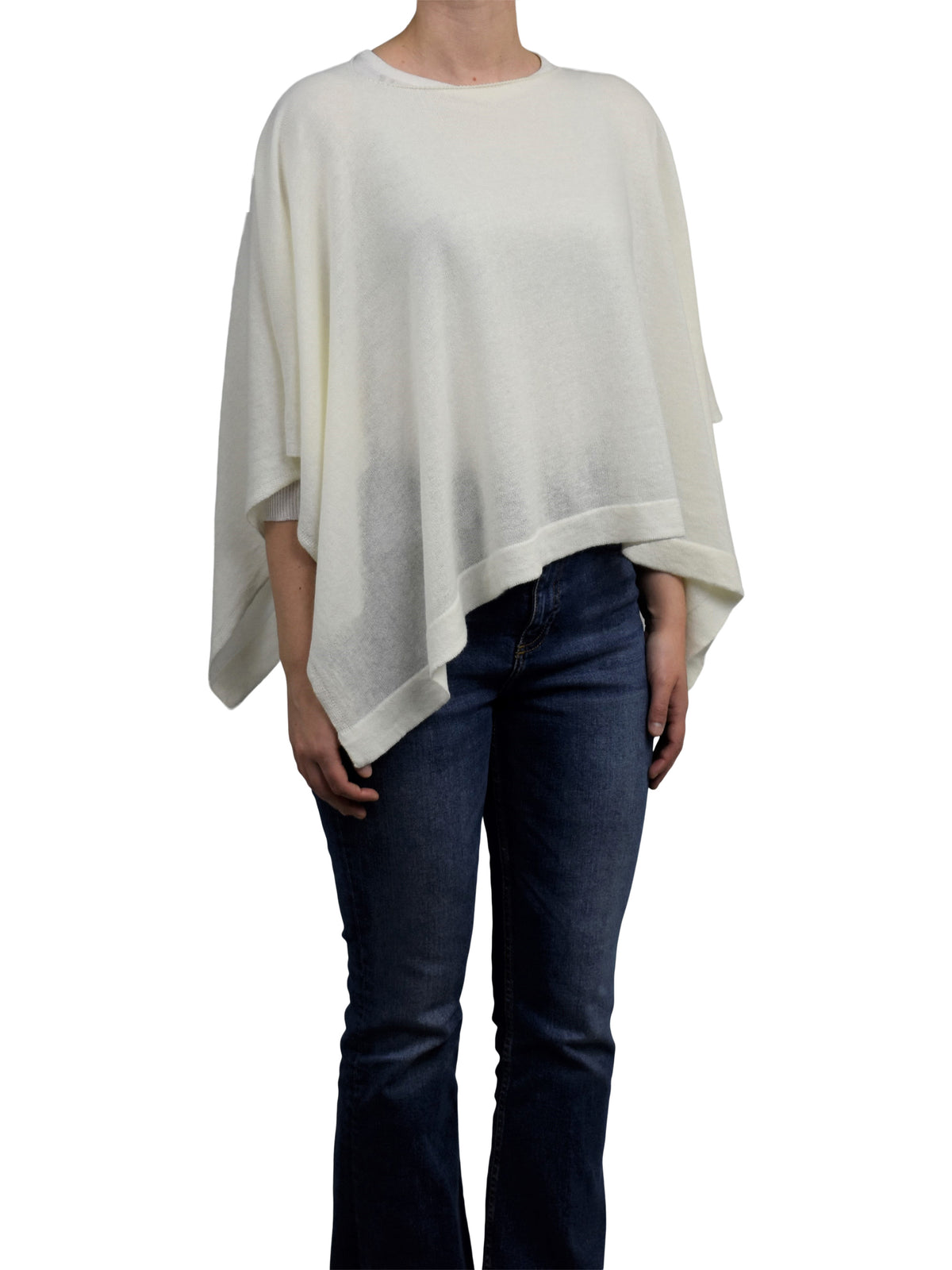 Cream Cotton and Cashmere Poncho