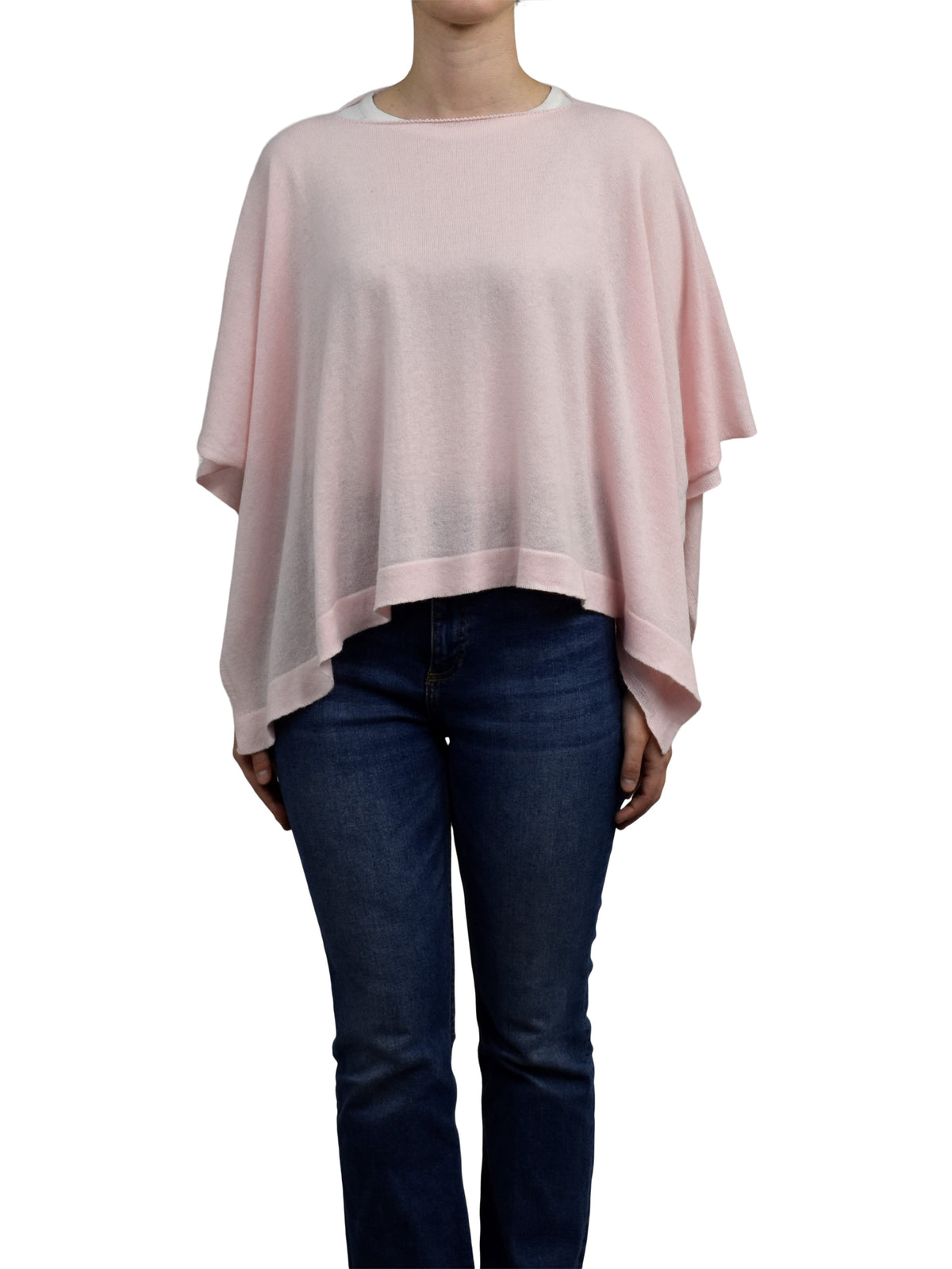 Pink Cotton and Cashmere Poncho, view 2