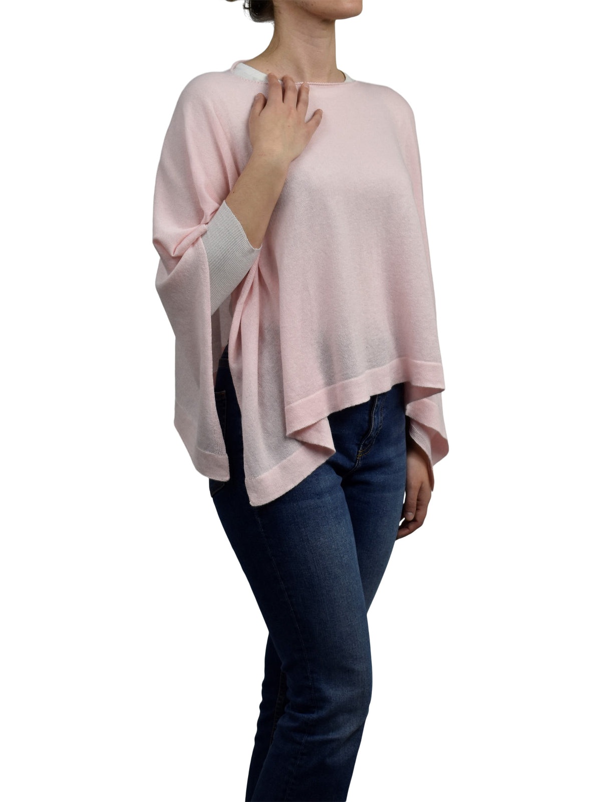 Pink Cotton and Cashmere Poncho