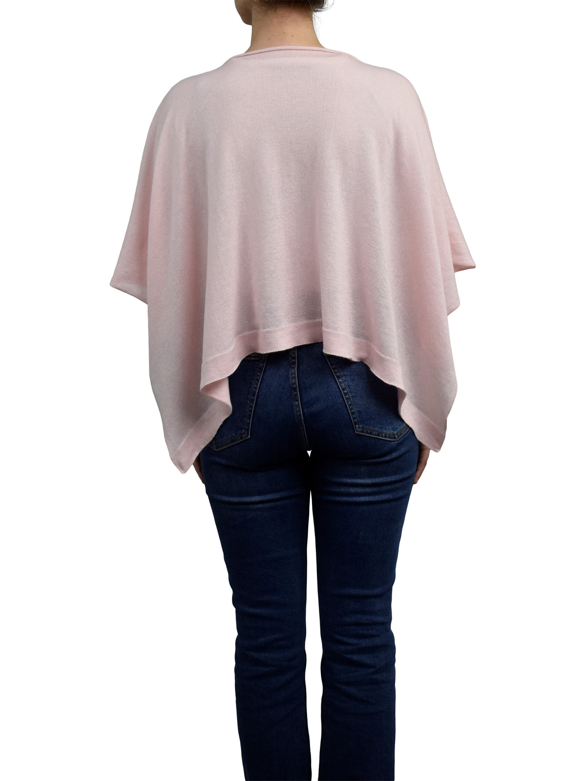 Pink Cotton and Cashmere Poncho, view 4
