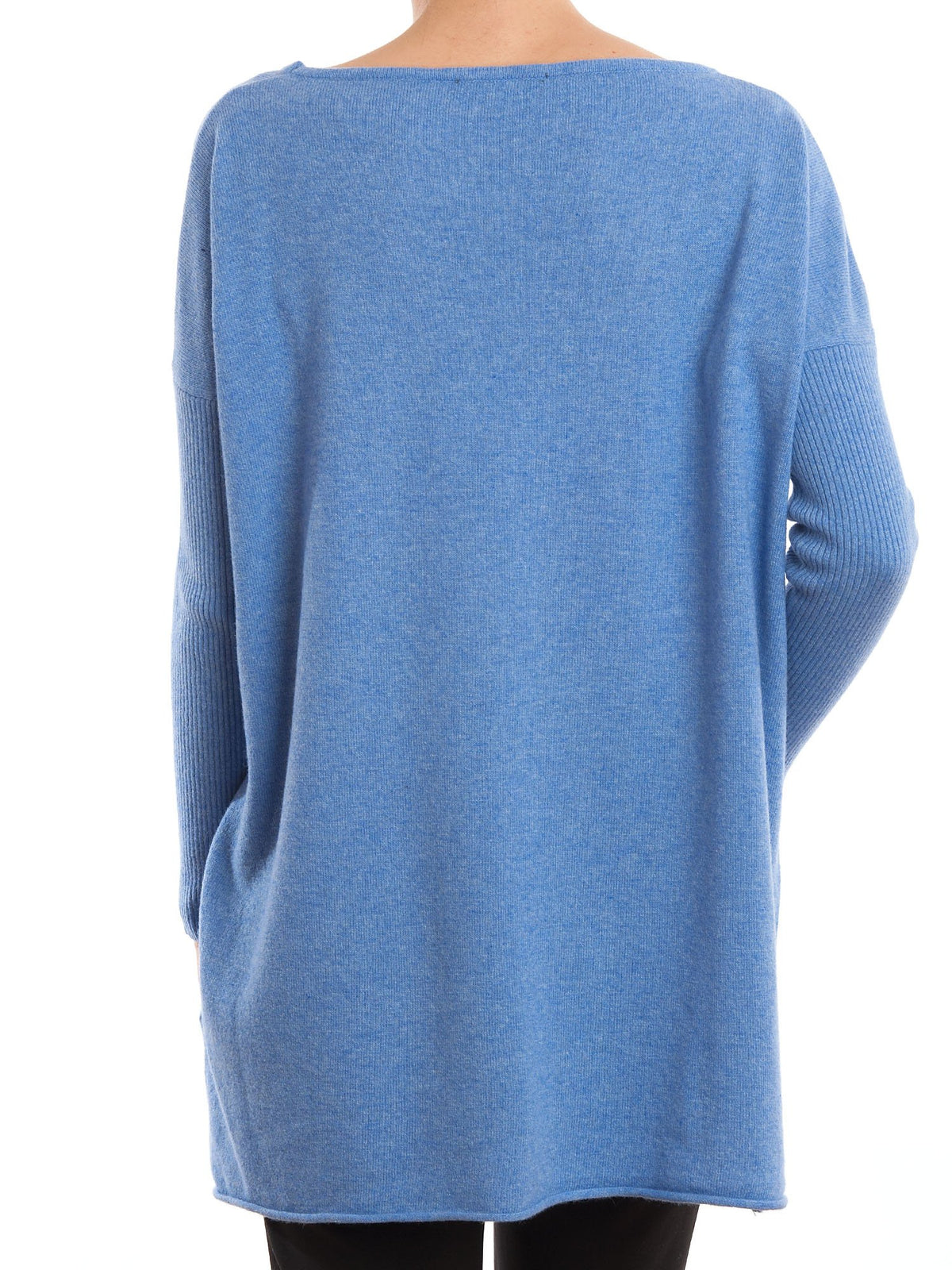 Light Blue Women's Cashmere Blend Oversized Sweater, view 3