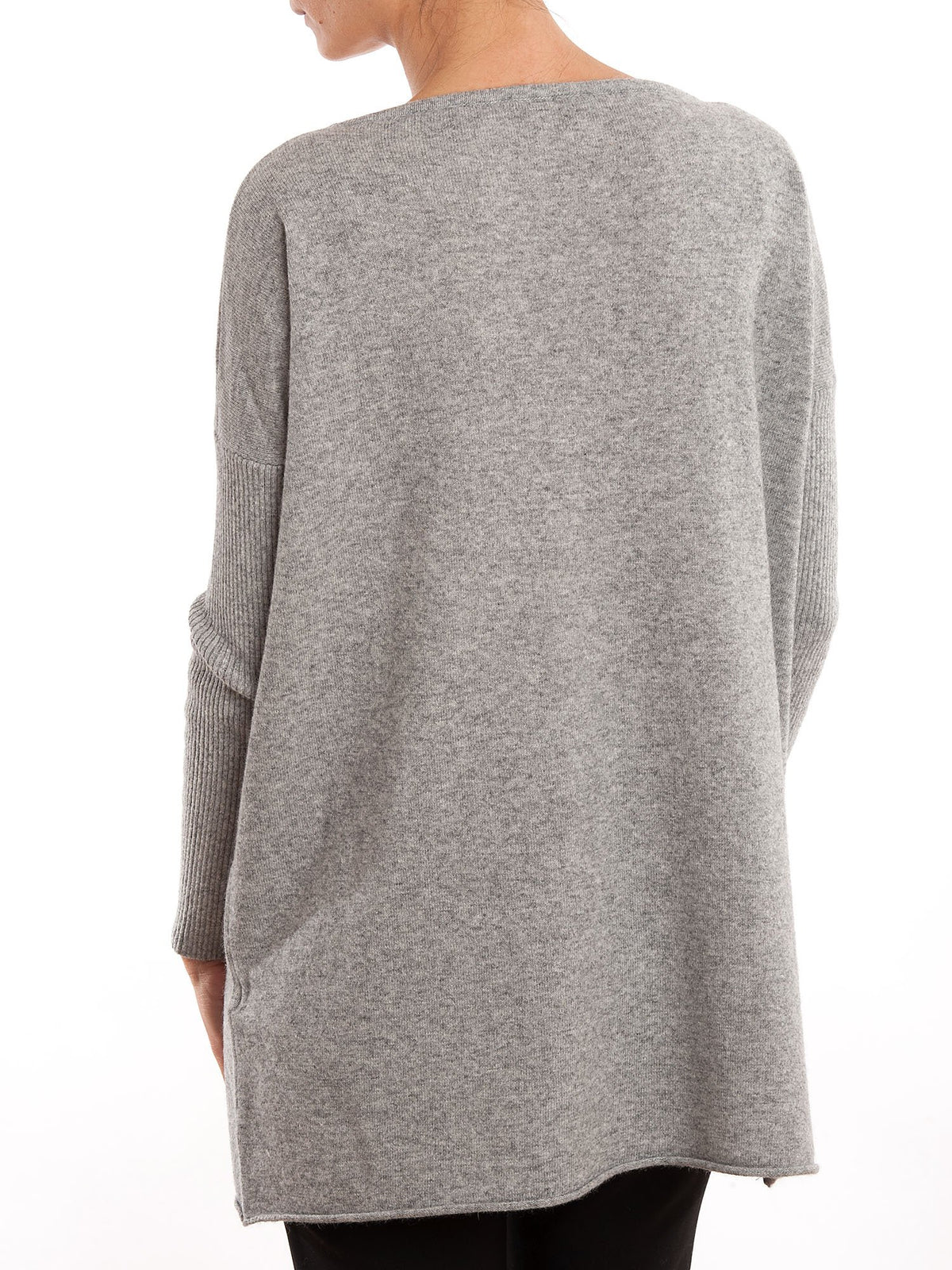 Gray Women's Cashmere Blend Oversized Sweater, view 3