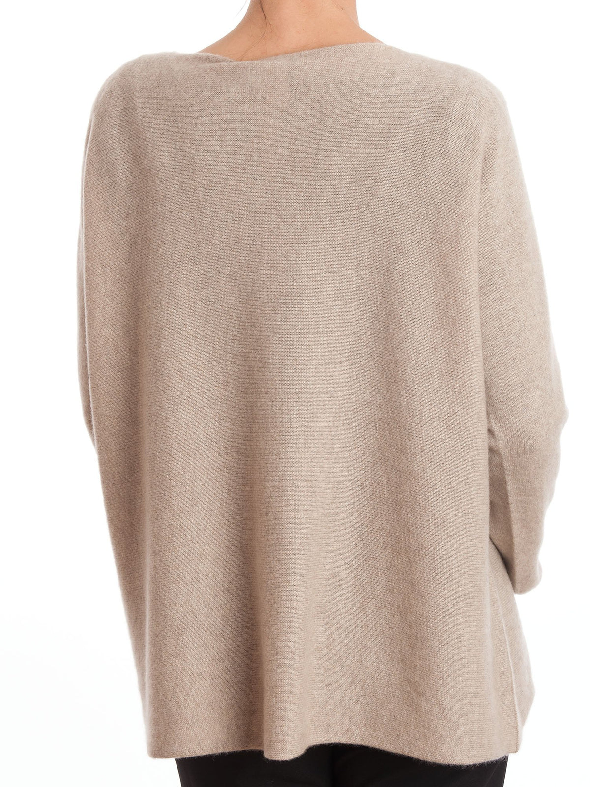 Beige Women's 100% Cashmere Oversized Sweater, view 3