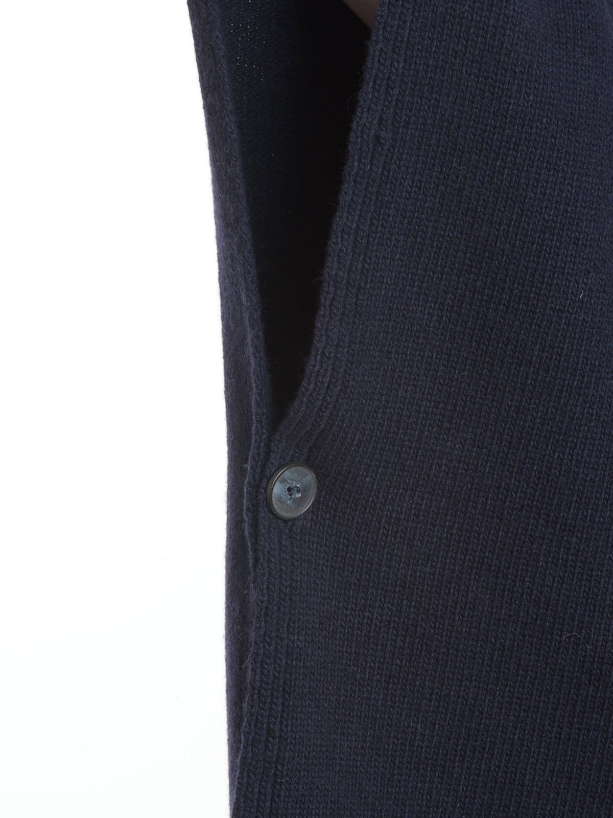 Blue Cashmere Blend Cape With Side Buttons, view 3