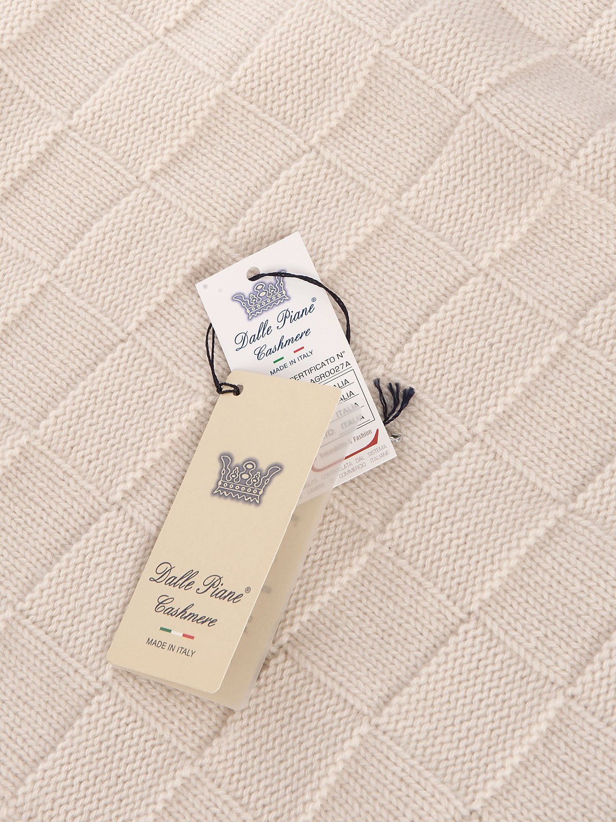 Cream 100% Cashmere Baby Blanket With Contrast Edge, view 4