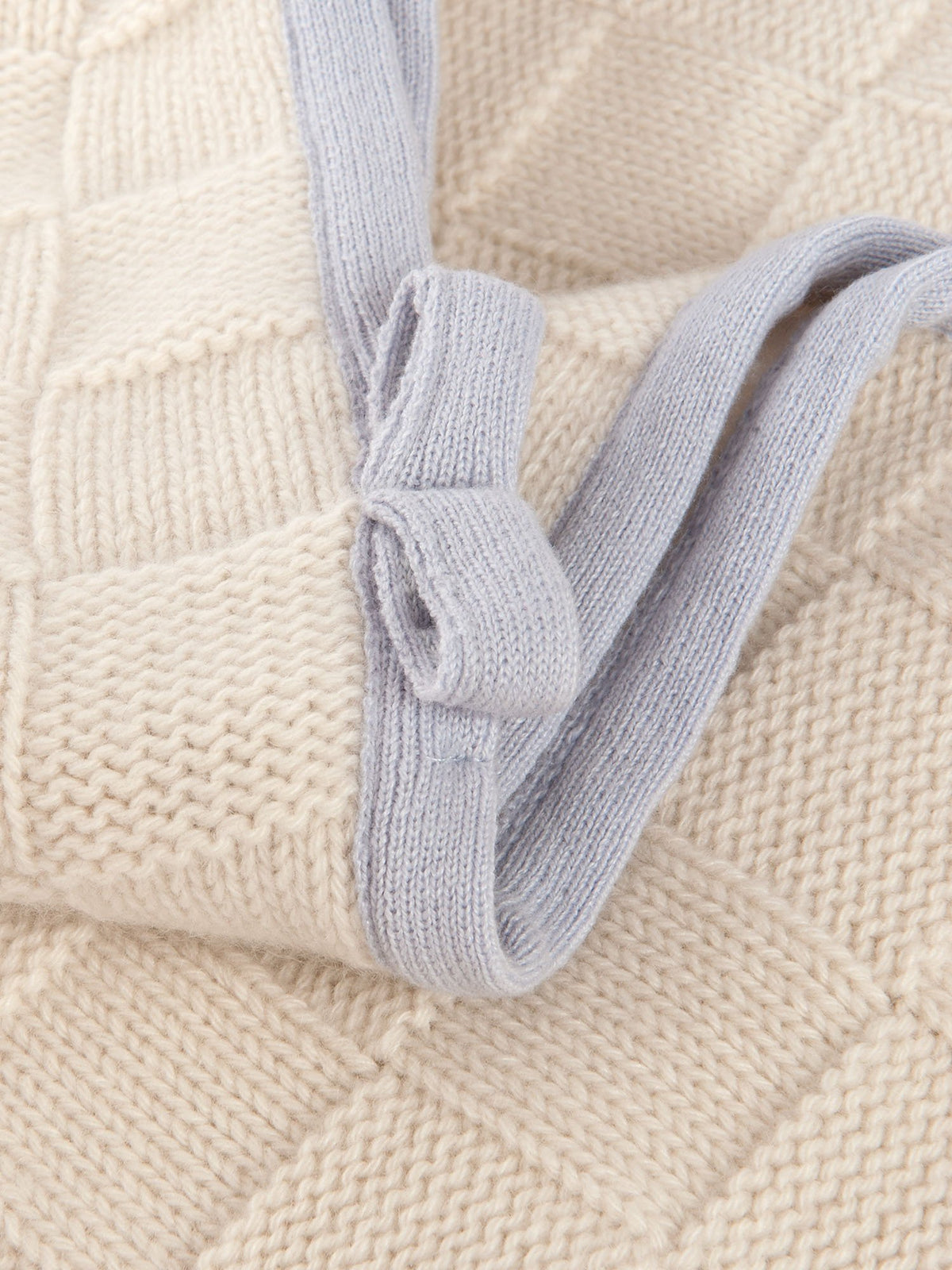 Sky 100% Cashmere Baby Blanket With Contrast Edge, view 3