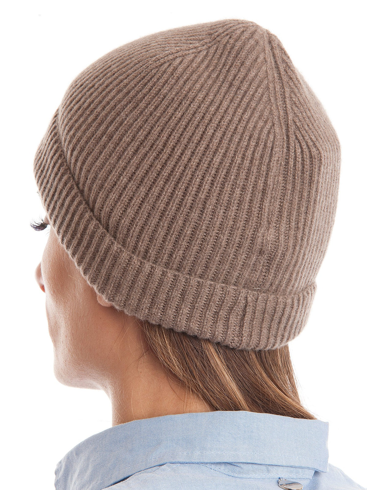 Mink Women's Fisherman's Rib 100% Cashmere Beanie