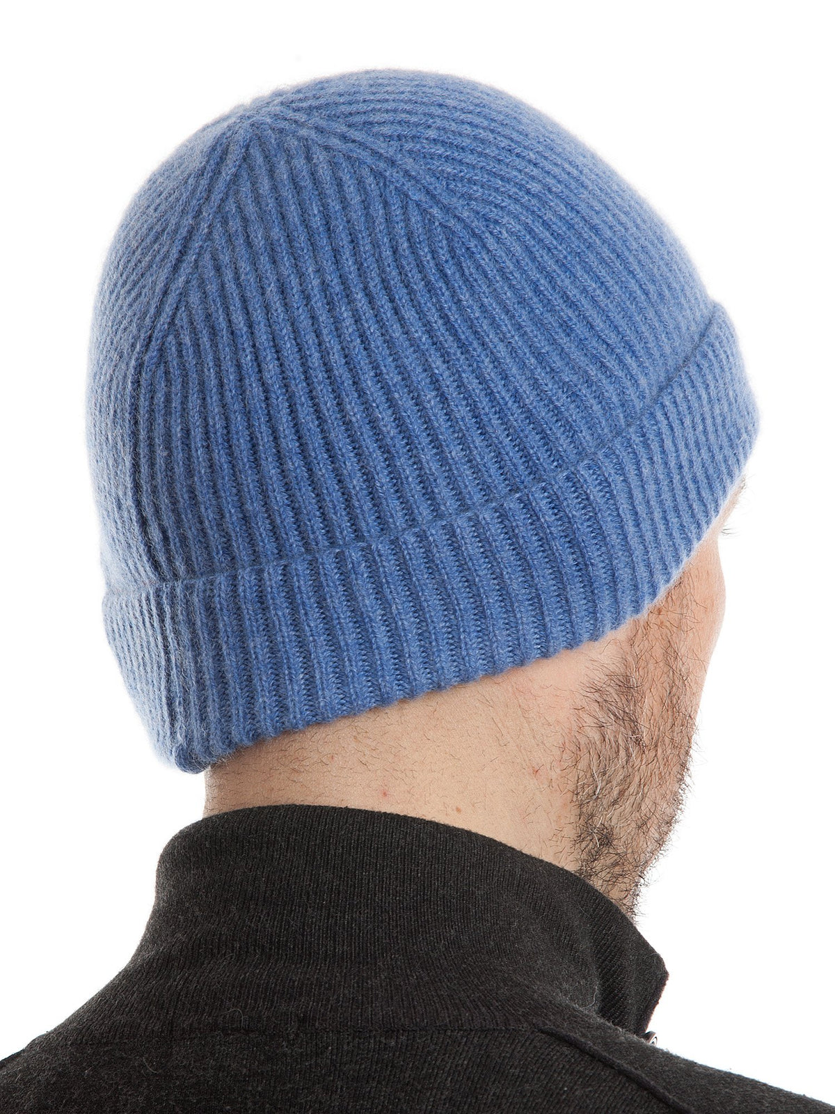 Light Blue Men's 100% Cashmere Beanie
