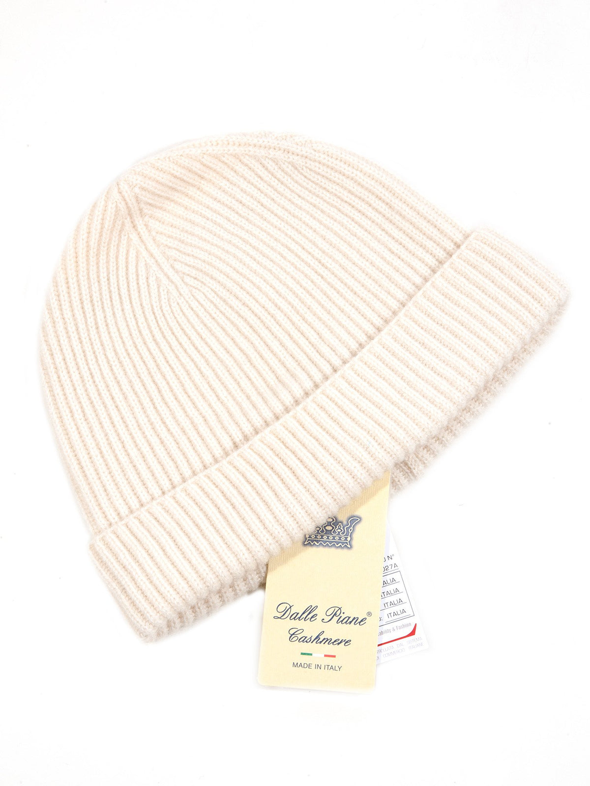 Cream Men's 100% Cashmere Beanie, view 2