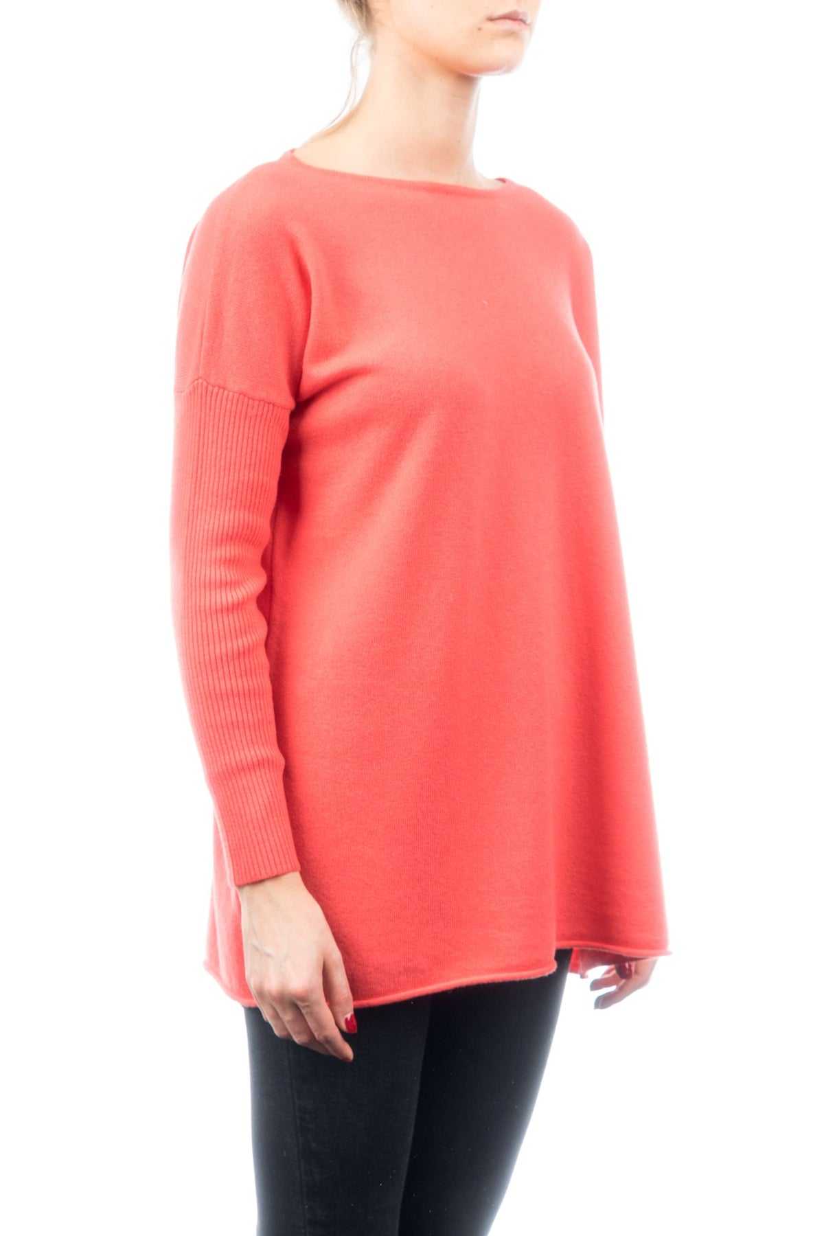 Orange Women's Cashmere Blend Oversized Sweater, view 2