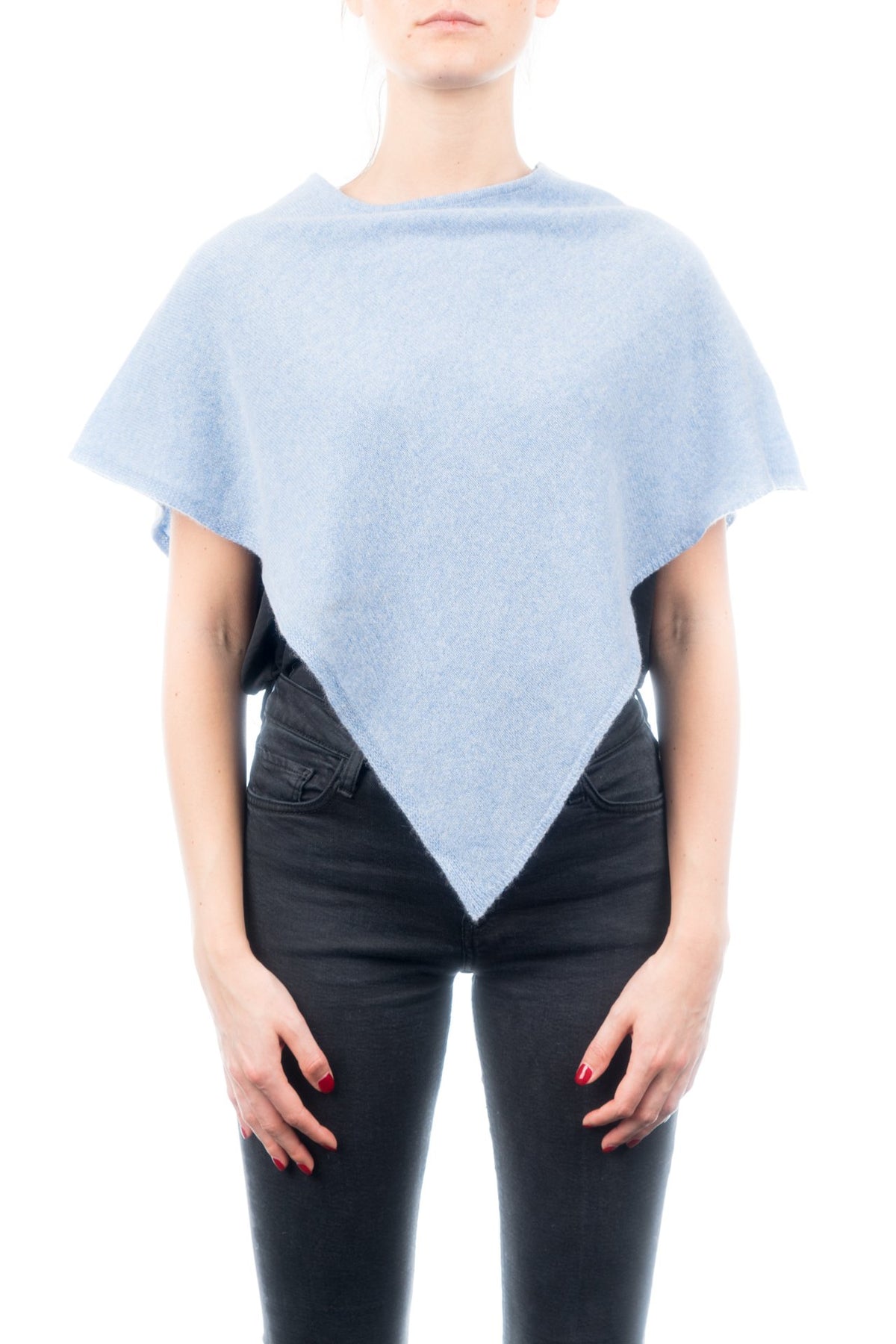Sky Short 100% Cashmere Poncho