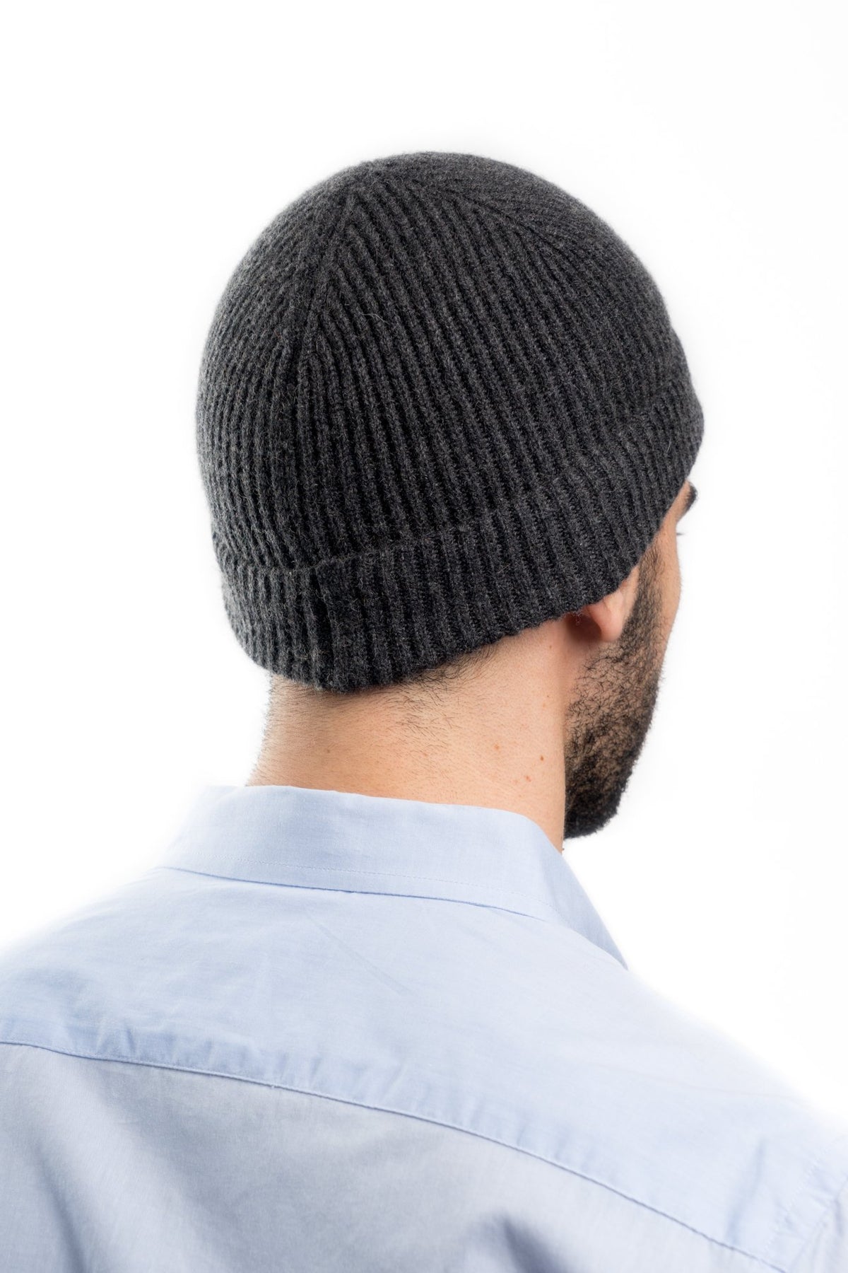 Charcoal Men's 100% Cashmere Beanie