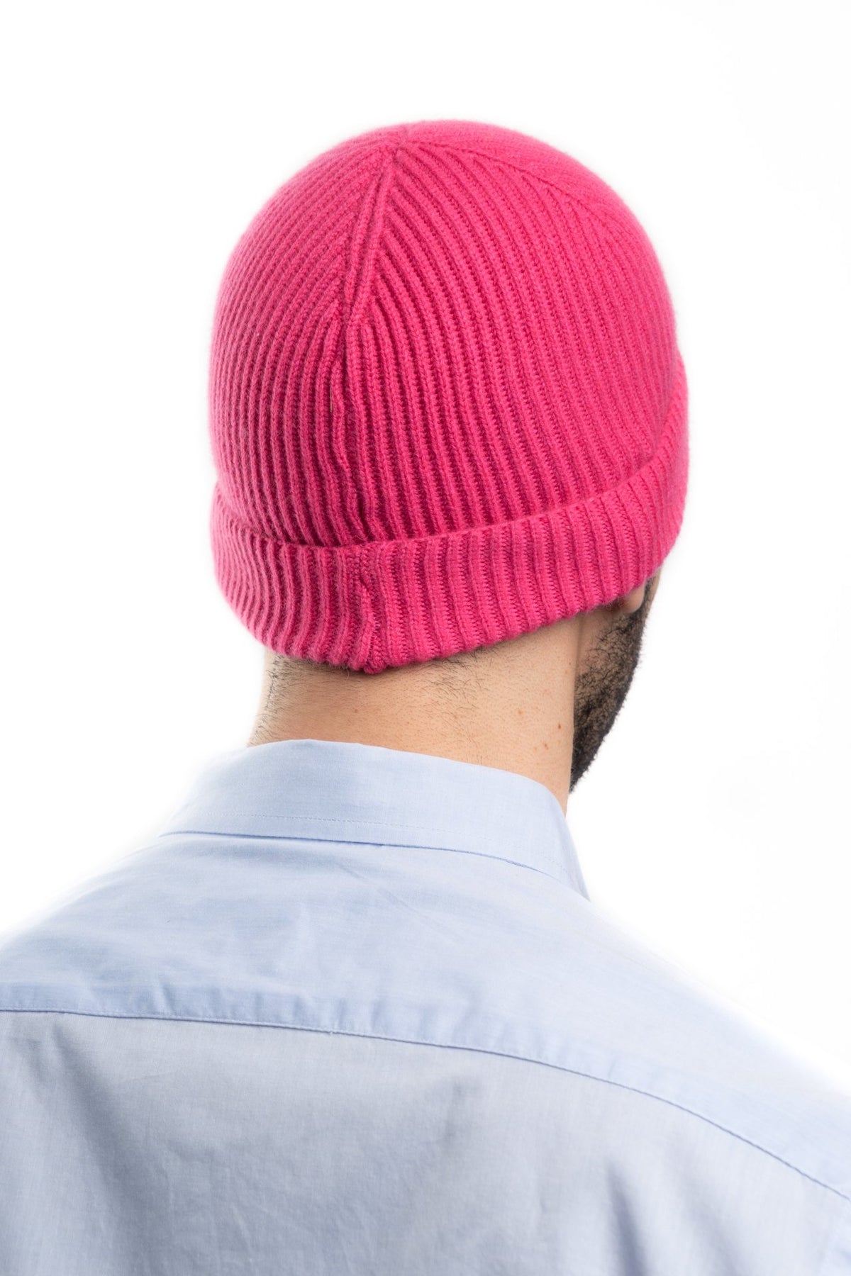 Fuchsia Men's 100% Cashmere Beanie