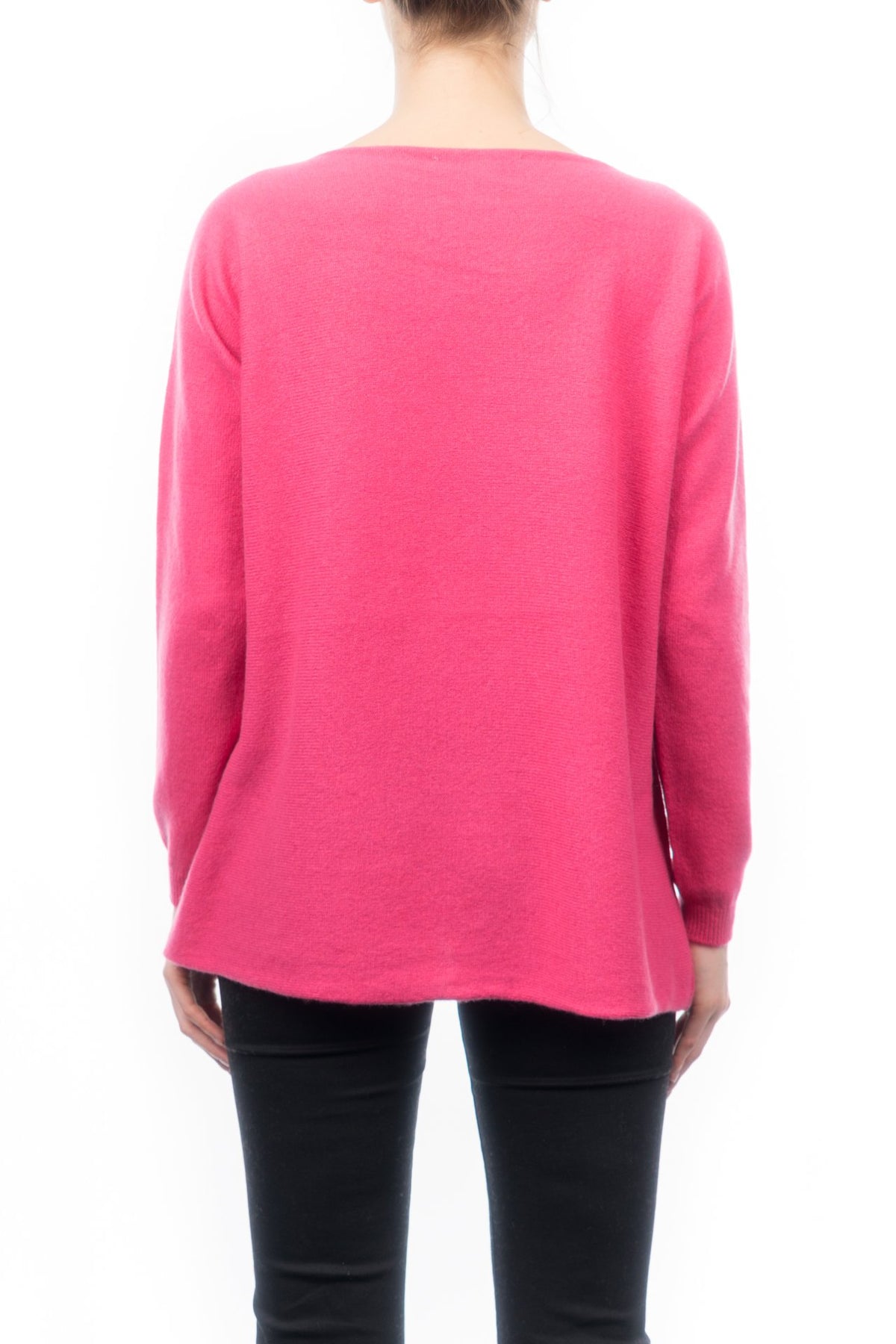 Fuchsia Women's 100% Cashmere Oversized Sweater, view 3