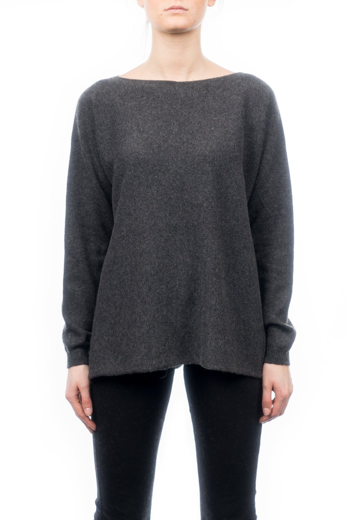 Charcoal Women's 100% Cashmere Oversized Sweater