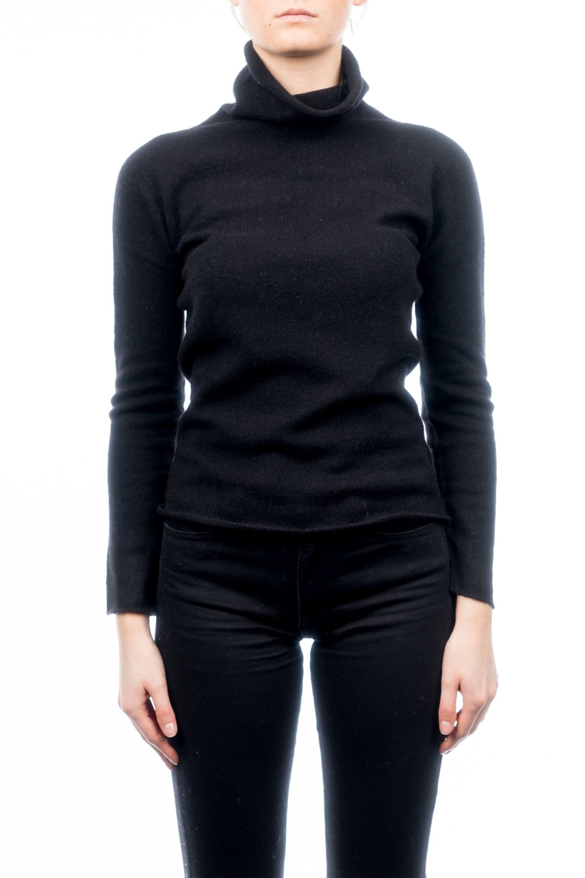 Black Women's 100% Cashmere Turtleneck