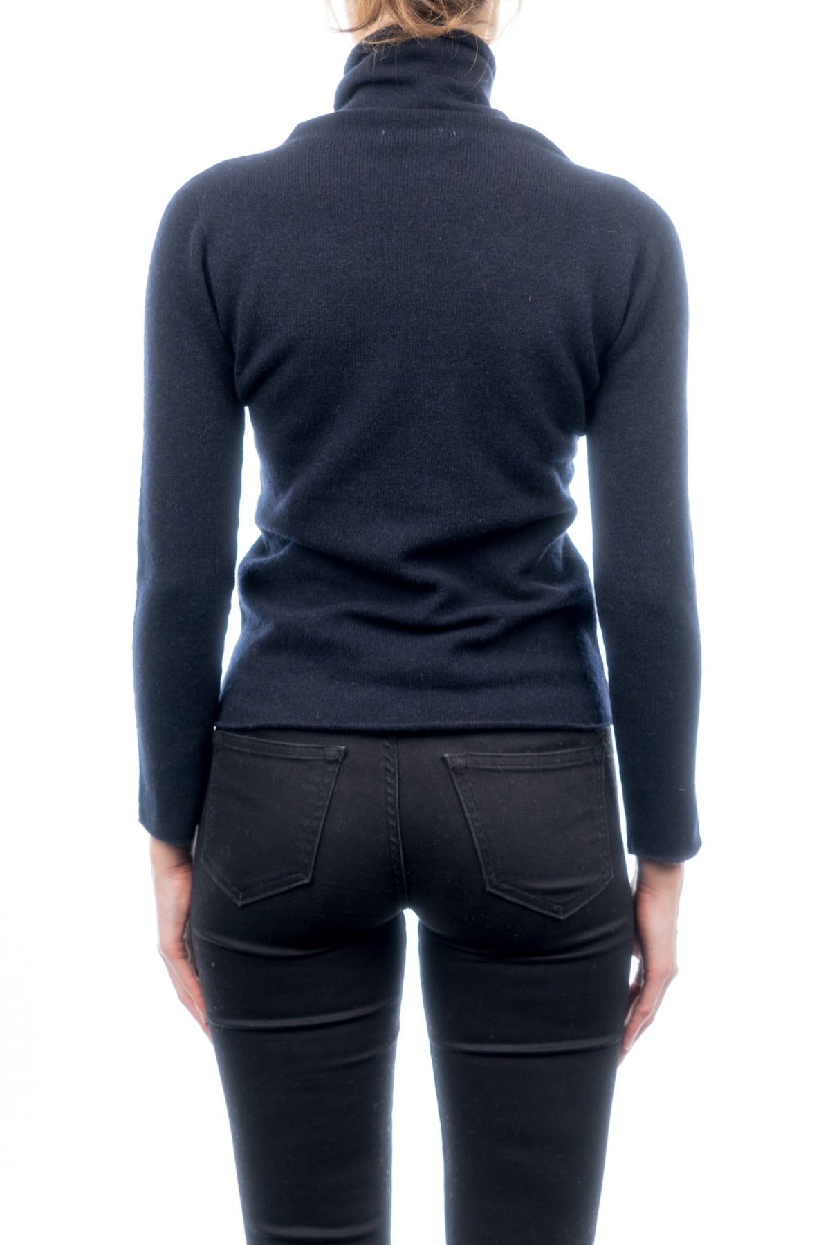 Blue Women's 100% Cashmere Turtleneck, view 3