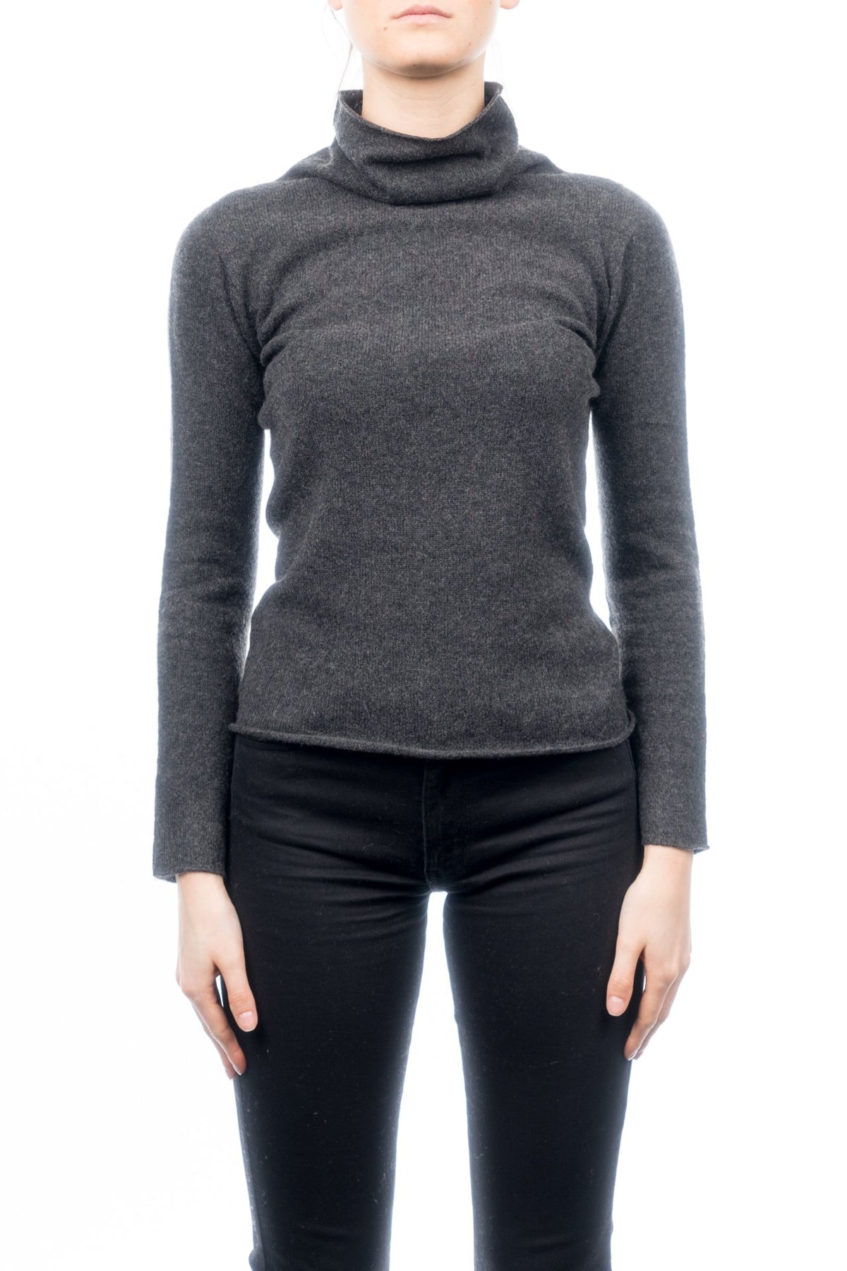 Charcoal Women's 100% Cashmere Turtleneck