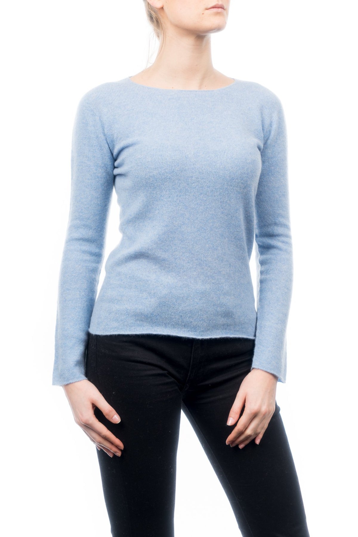 Sky Women's 100% Cashmere Crewneck, view 2