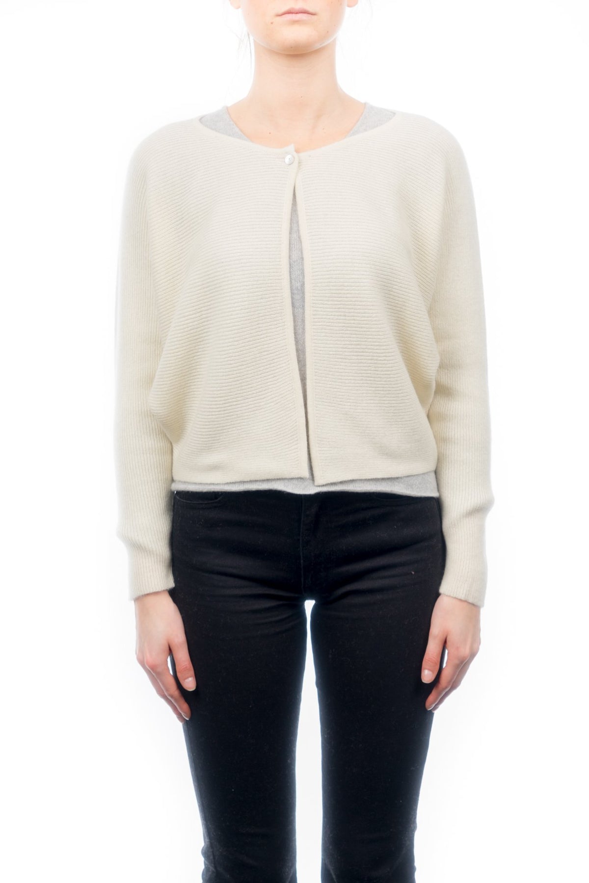 Cream Women's 100% Cashmere Cropped Cardigan