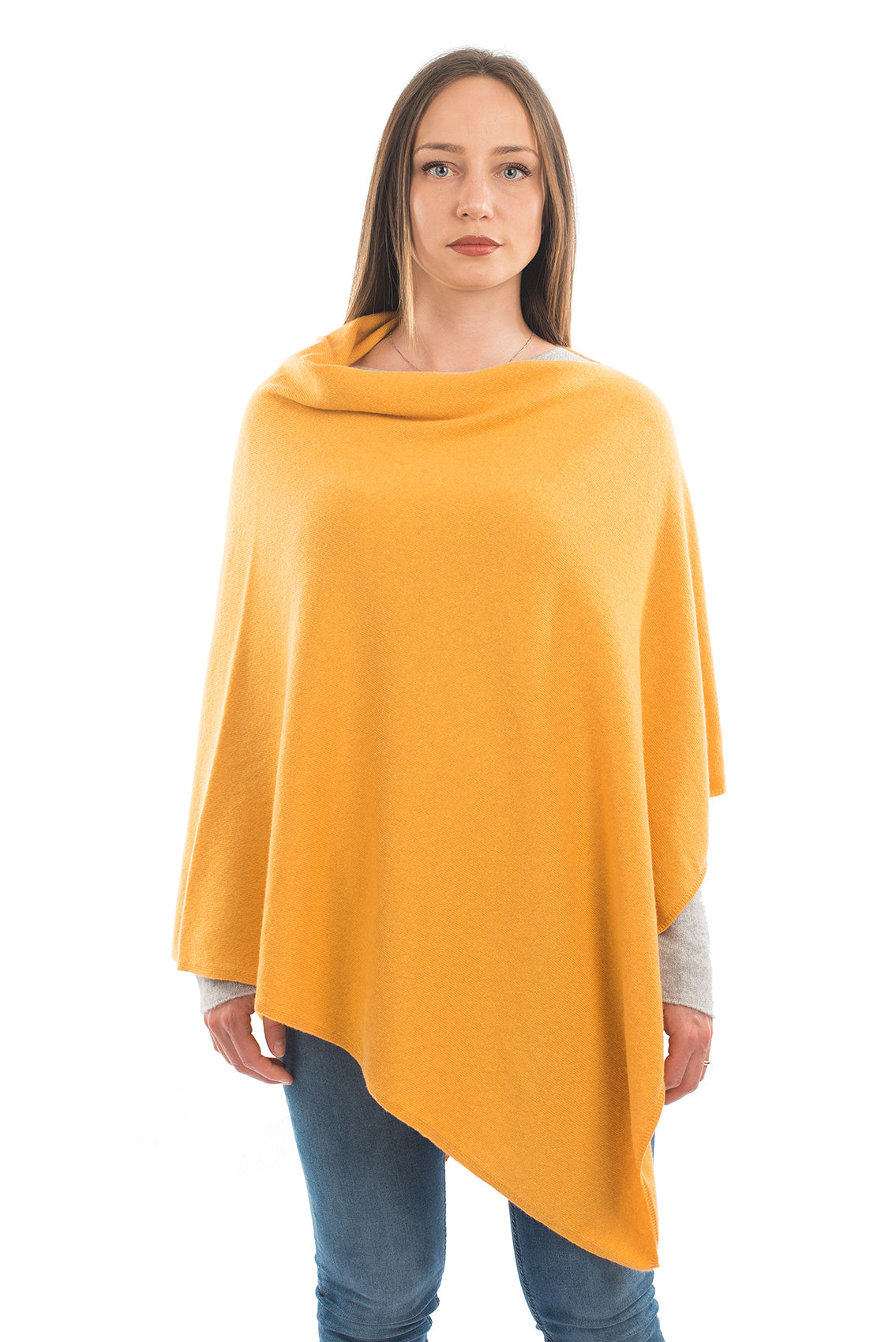 Yellow Cashmere Blend Poncho
