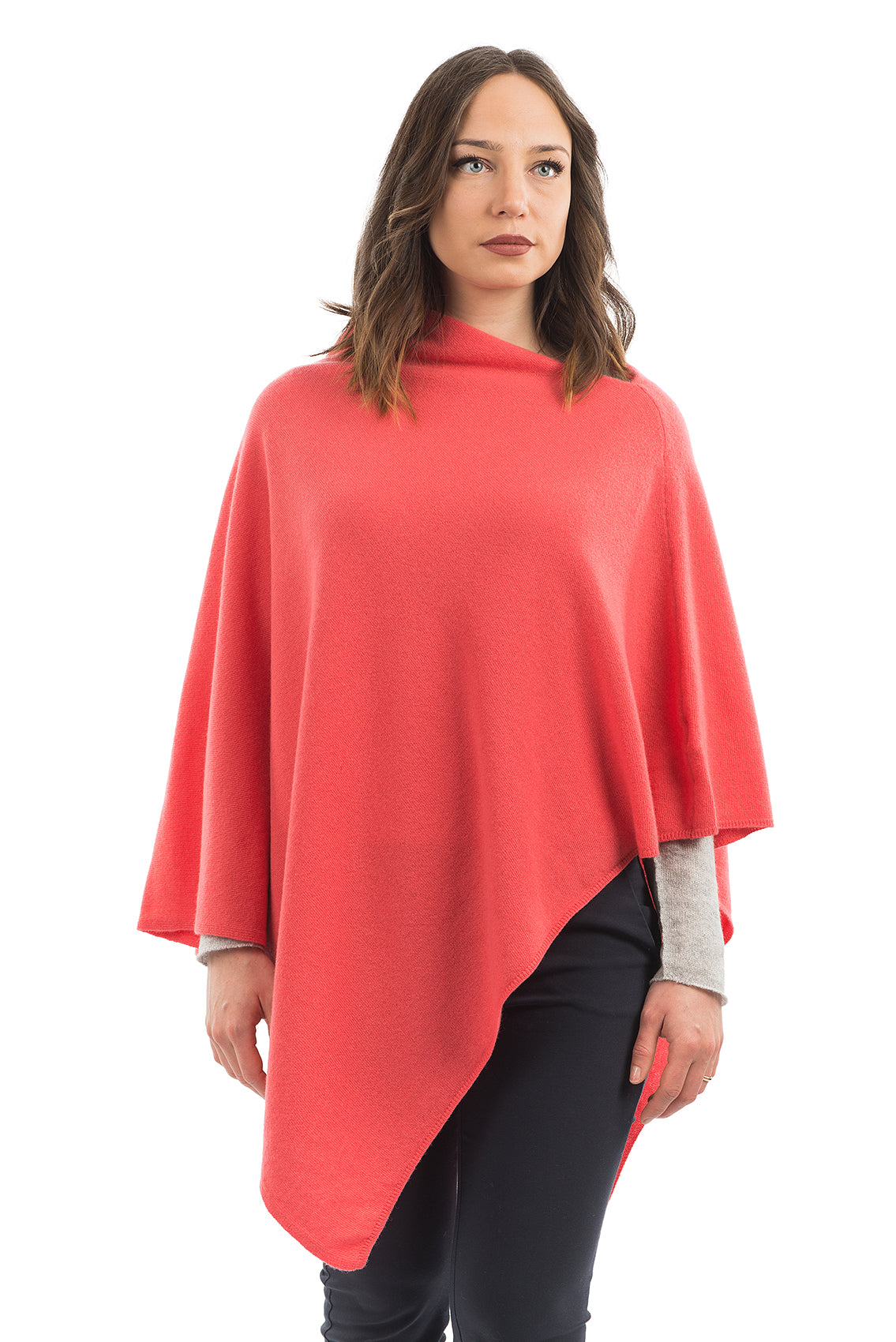 Orange Cashmere Blend Poncho