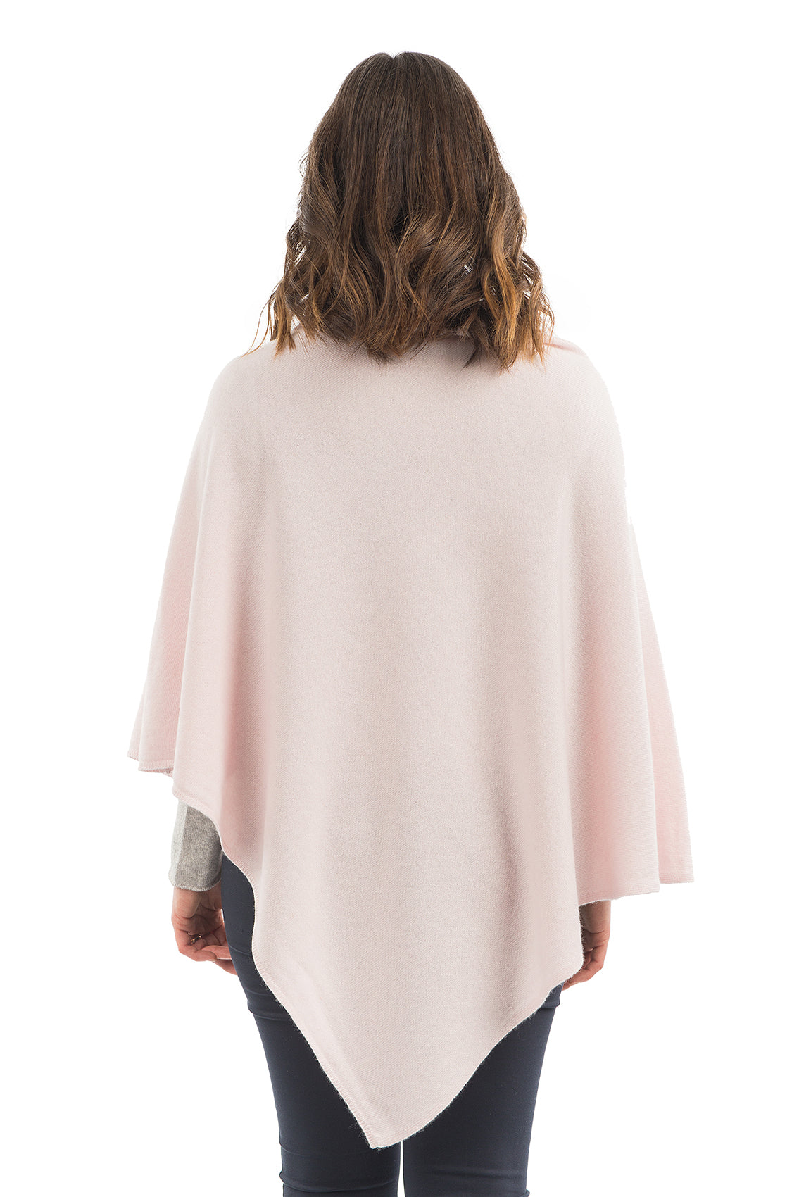 Pink Cashmere Blend Poncho, view 3