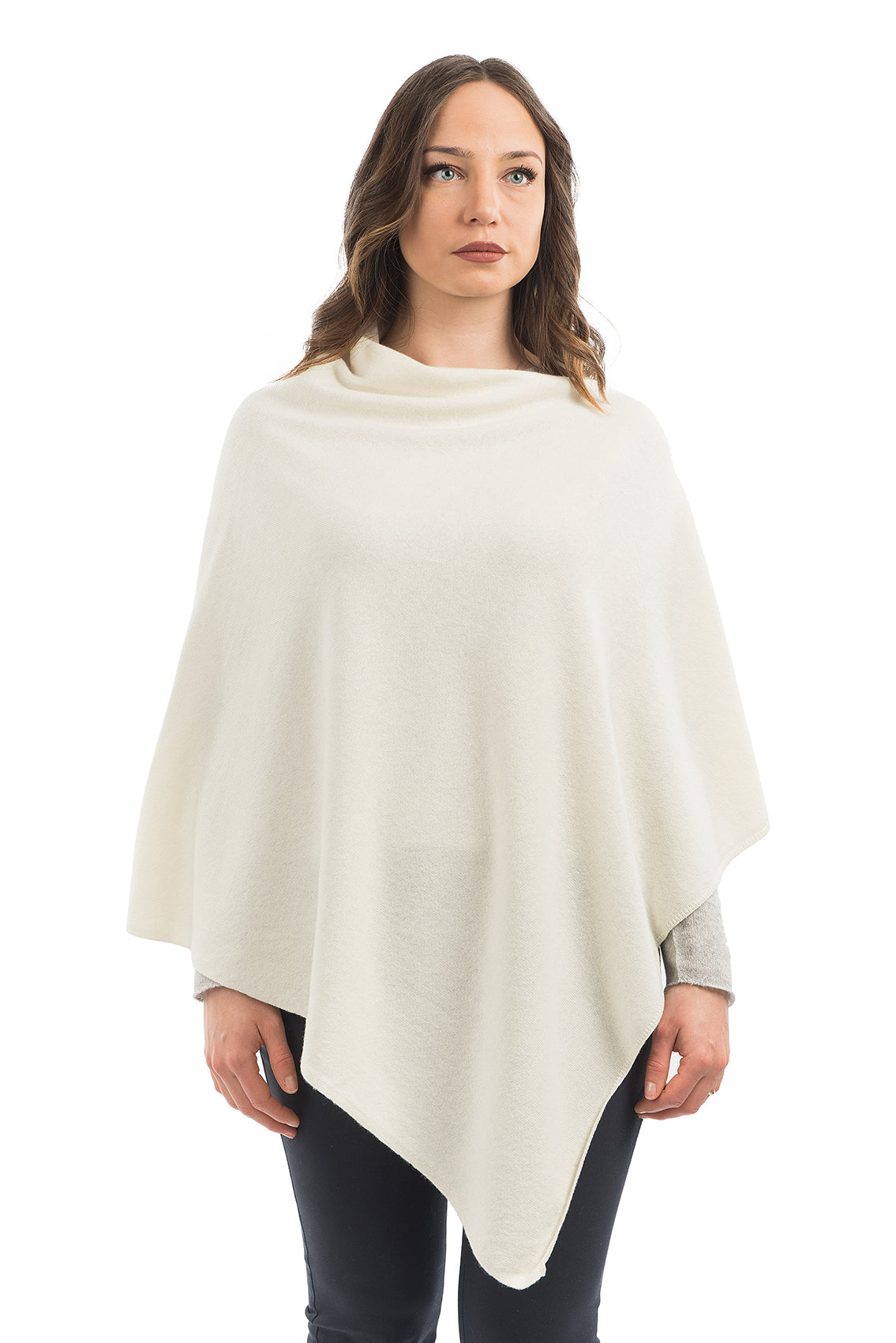 Cream Cashmere Blend Poncho