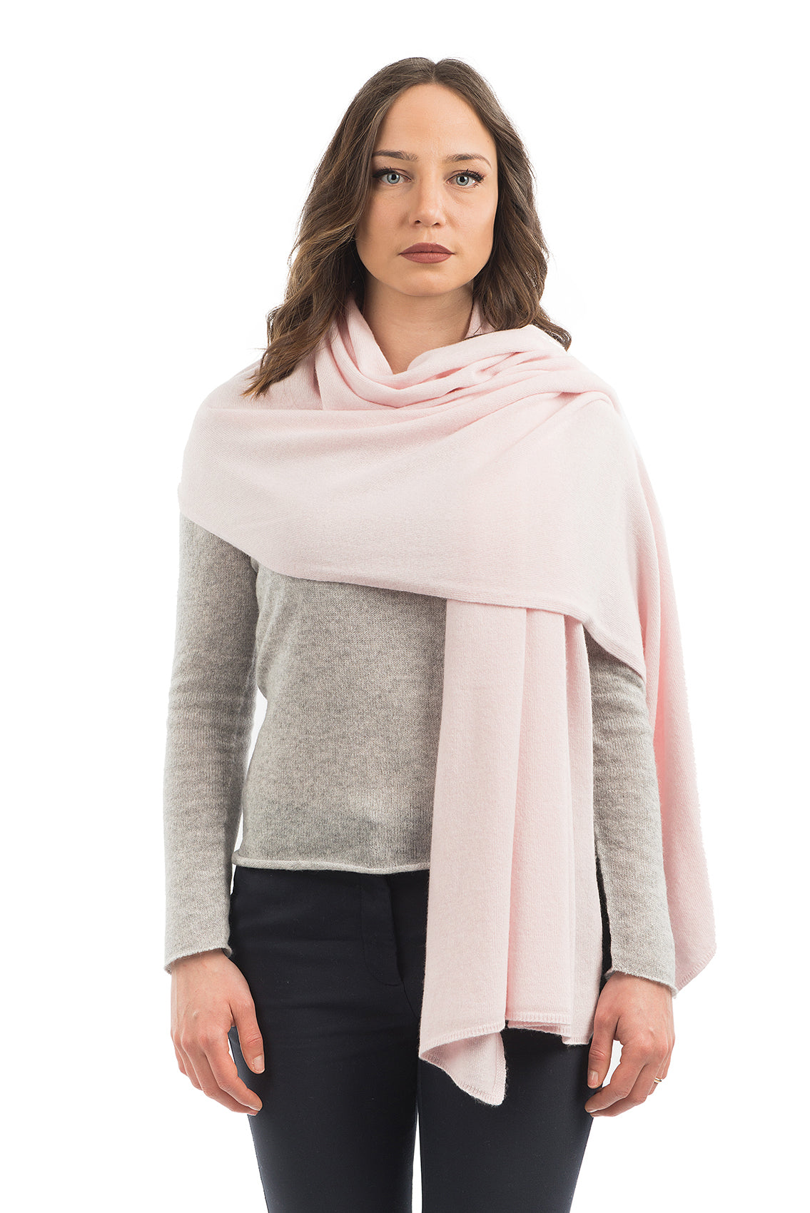 Pink Women's Cashmere Blend Wrap, view 2