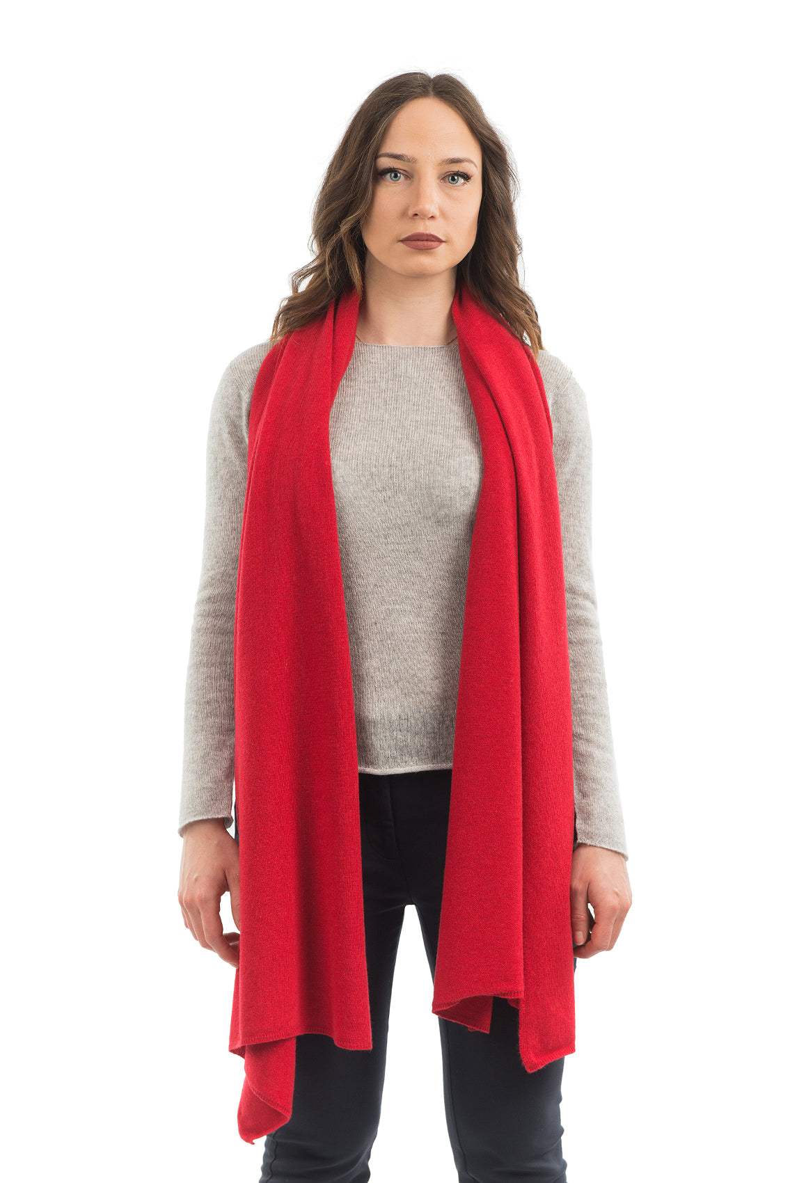 Red Women's Cashmere Blend Wrap, view 2