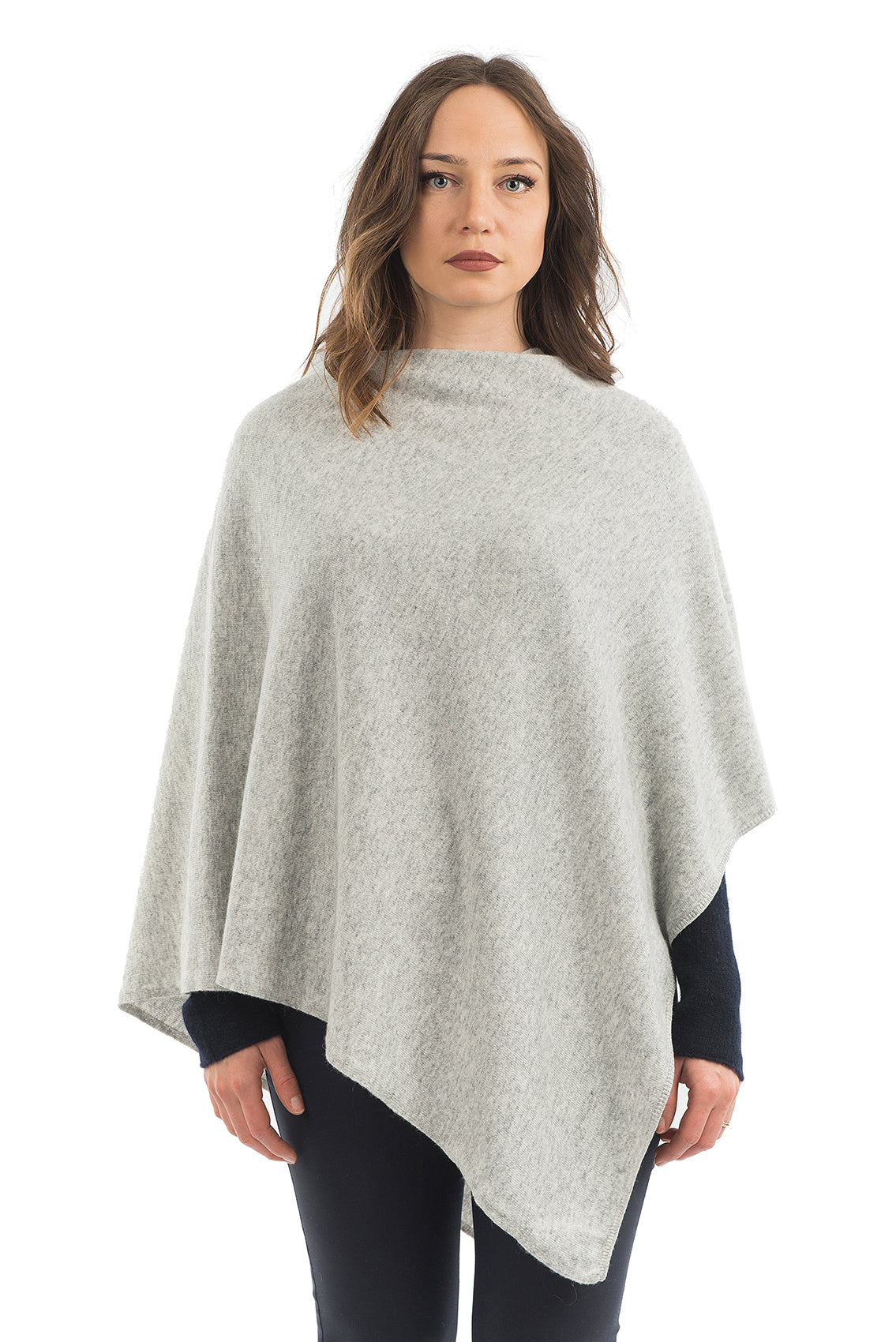 Gray Cashmere Blend Poncho