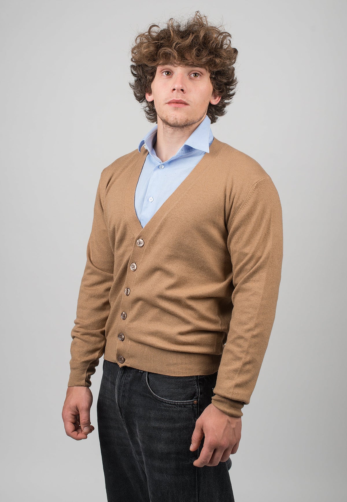 Camel Men's Cashmere Blend Cardigan, view 2