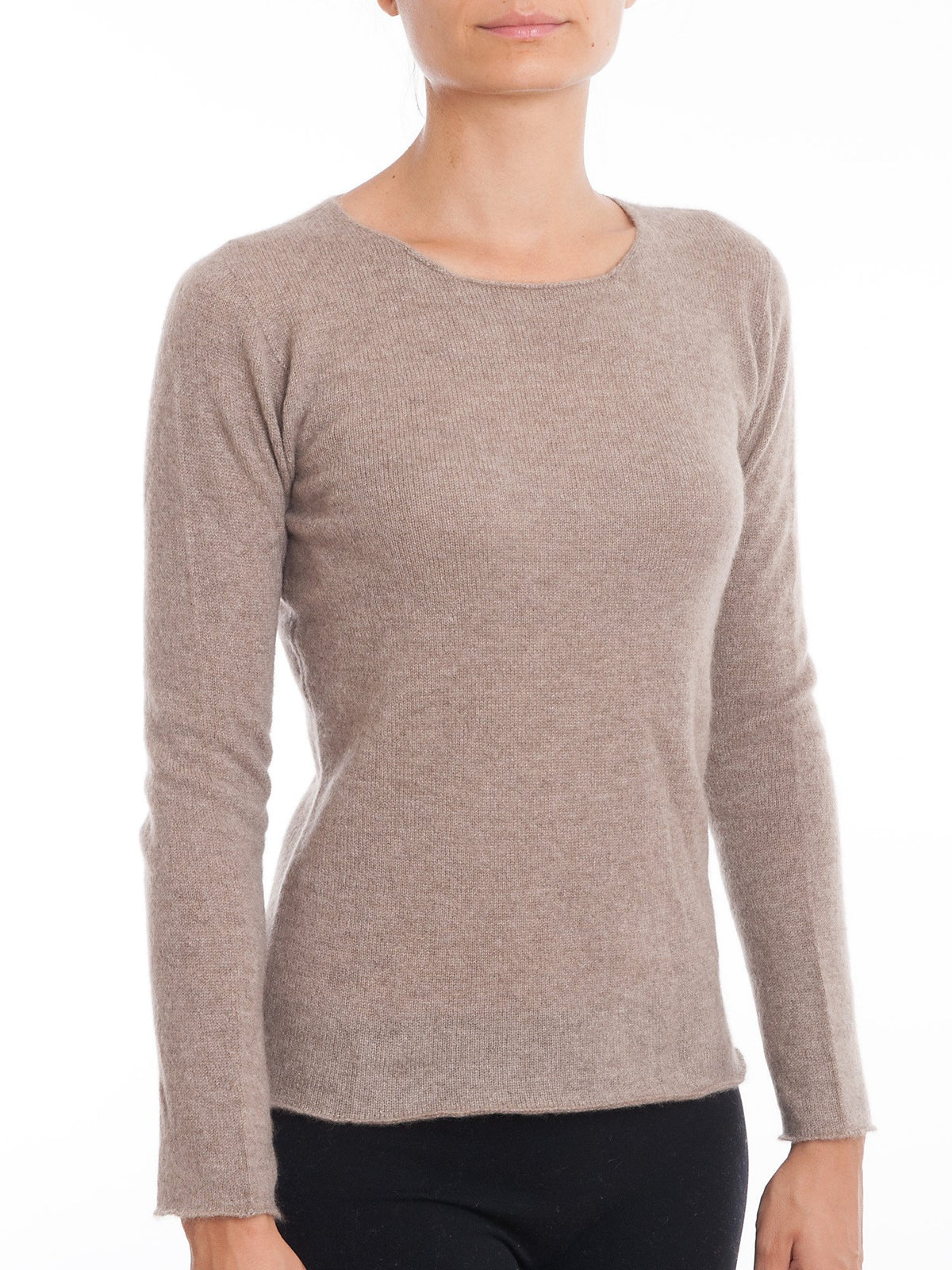 Mink Women's 100% Cashmere Crewneck, view 2