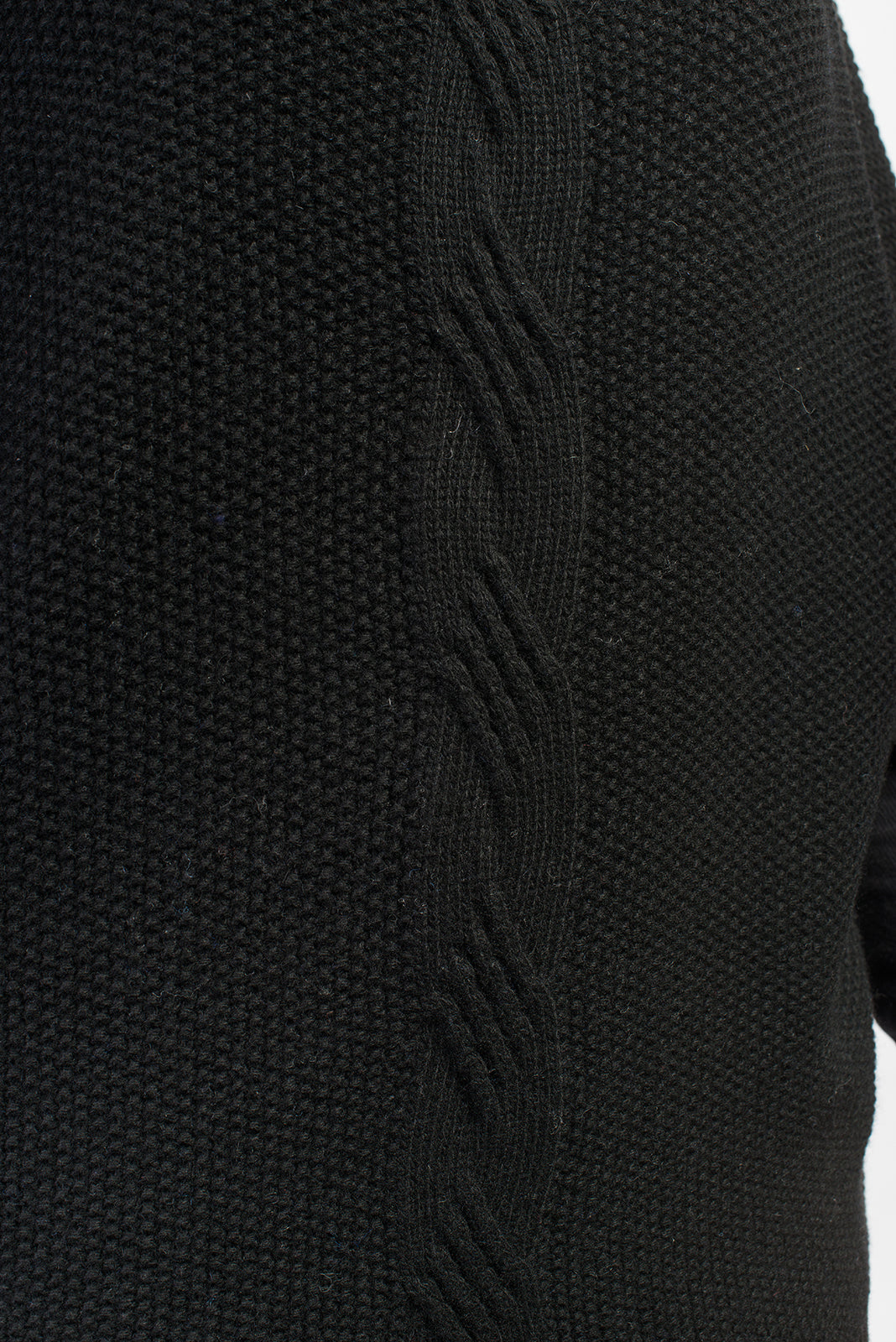 Black Women's Cable-Knit Cashmere Blend Sweater, view 4