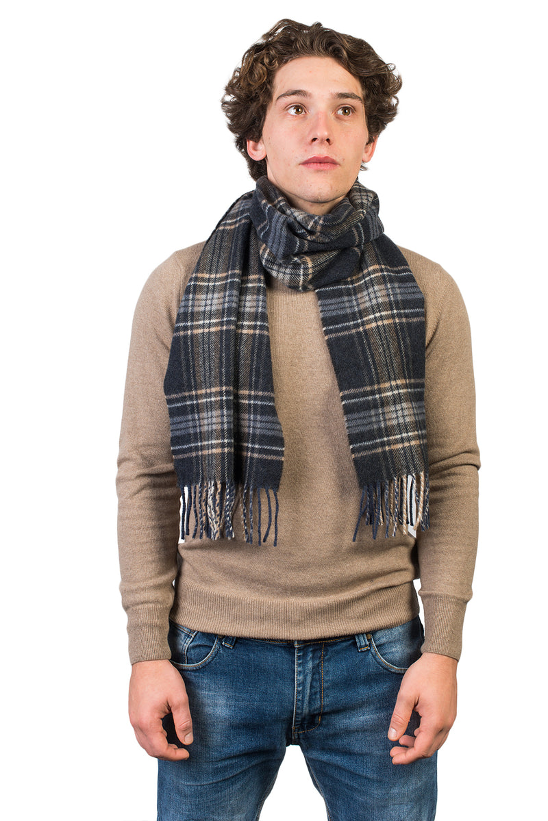 Tartan Wool and Cashmere Scarf | Dalle Piane Cashmere