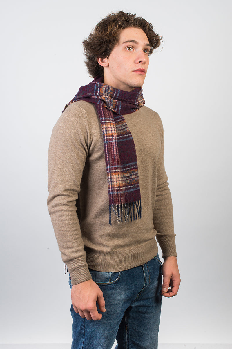 Tartan Wool and Cashmere Scarf | Dalle Piane Cashmere