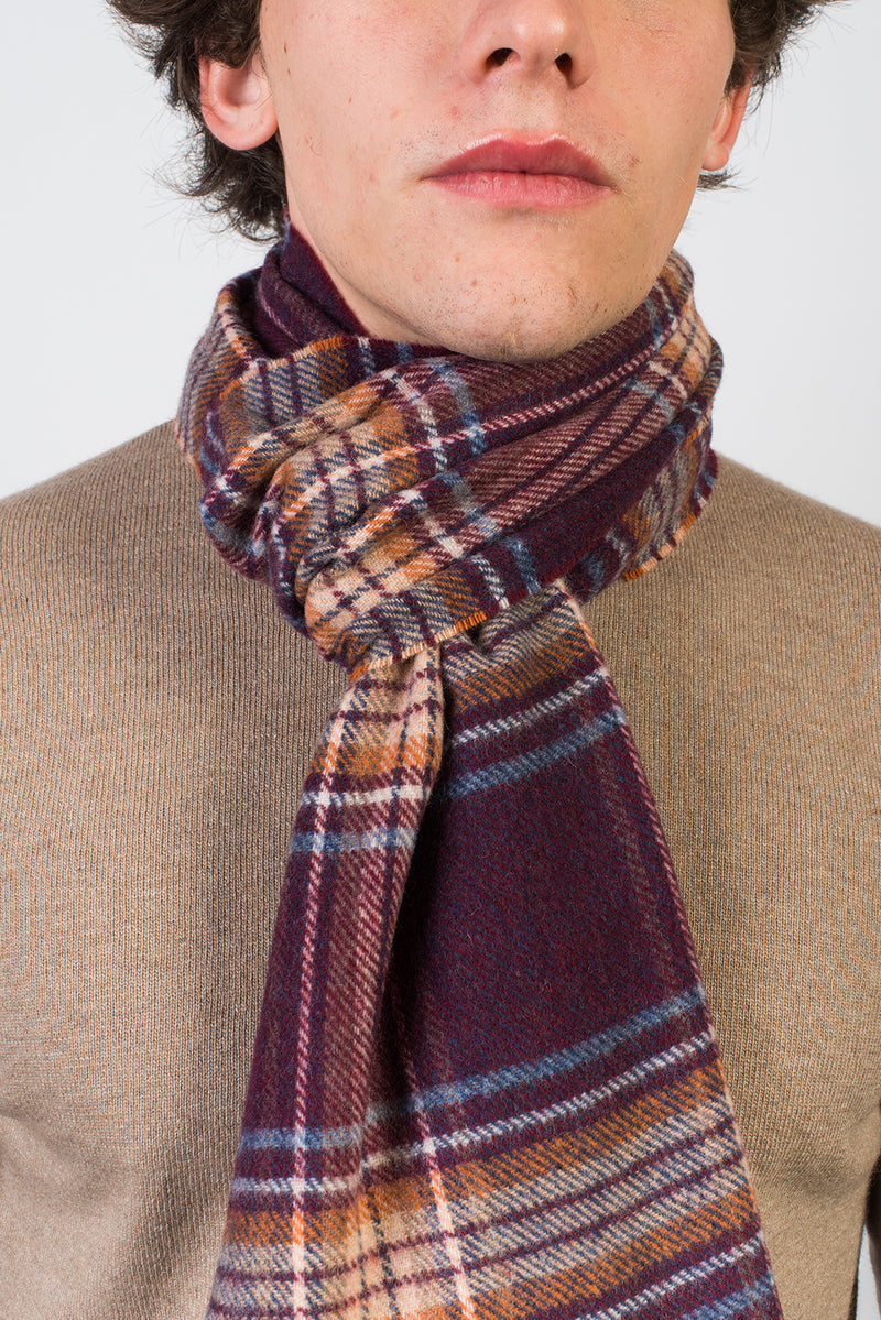 Tartan Wool and Cashmere Scarf | Dalle Piane Cashmere