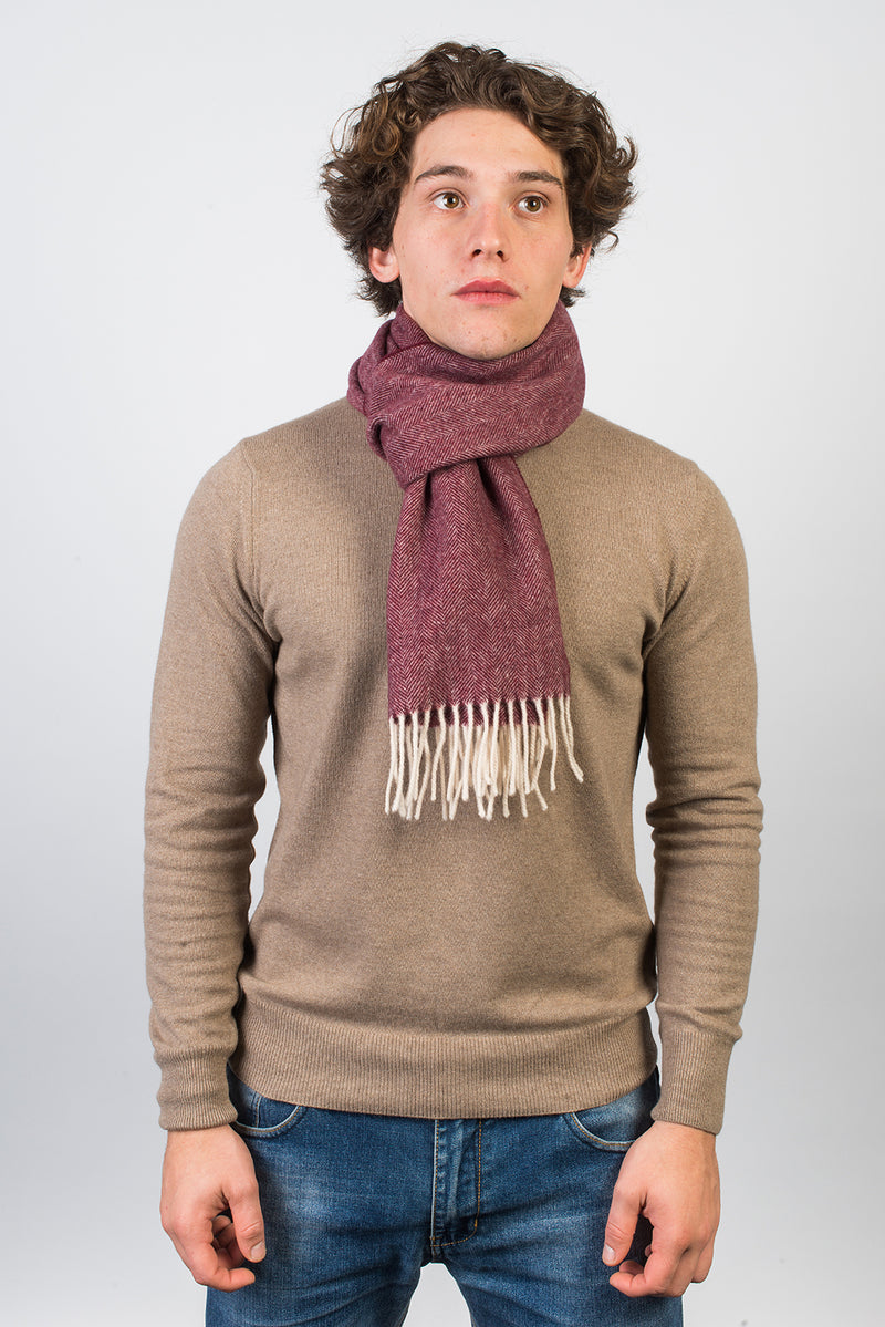 Herringbone Wool and Cashmere Scarf | Dalle Piane Cashmere