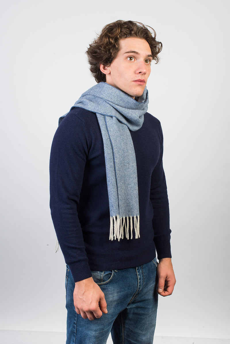 Herringbone Wool and Cashmere Scarf | Dalle Piane Cashmere