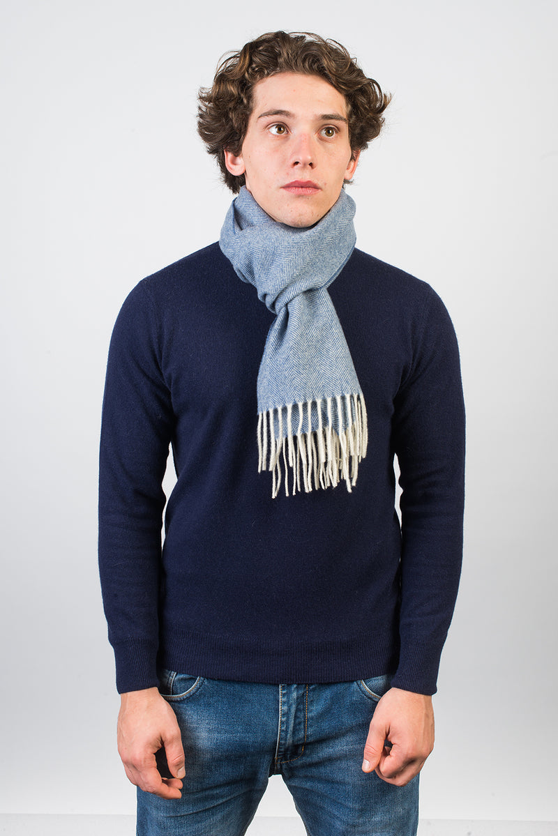 Herringbone Wool and Cashmere Scarf | Dalle Piane Cashmere