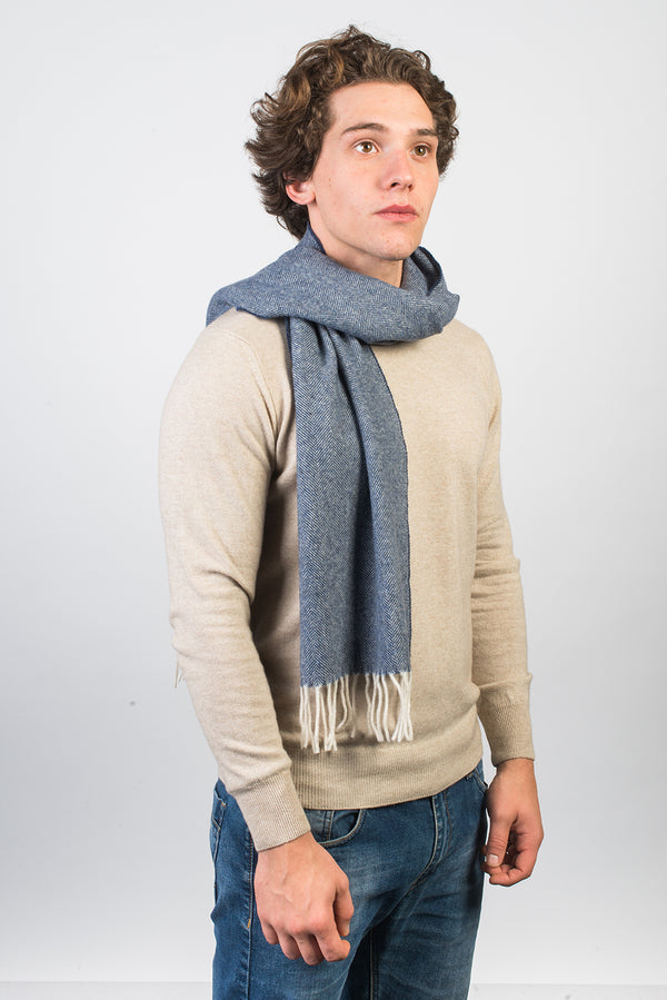 Herringbone Wool and Cashmere Scarf | Dalle Piane Cashmere