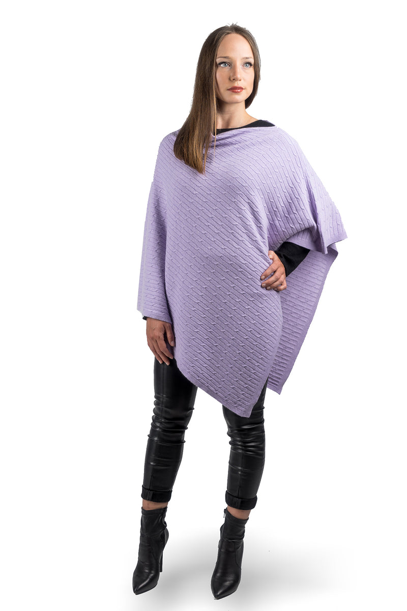 Cashmere blend braided poncho | Dalle Piane Cashmere