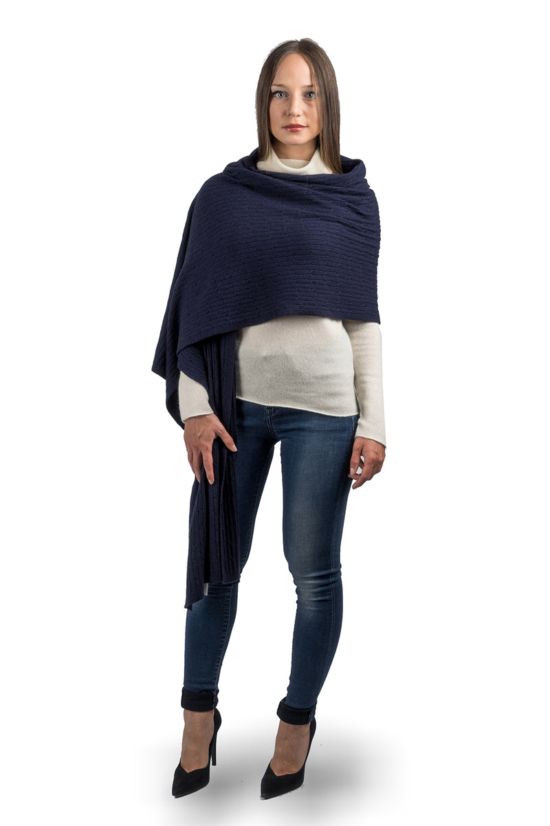 Cashmere blend braided stole | Dalle Piane Cashmere