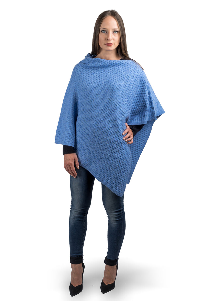 Cashmere blend braided poncho | Dalle Piane Cashmere